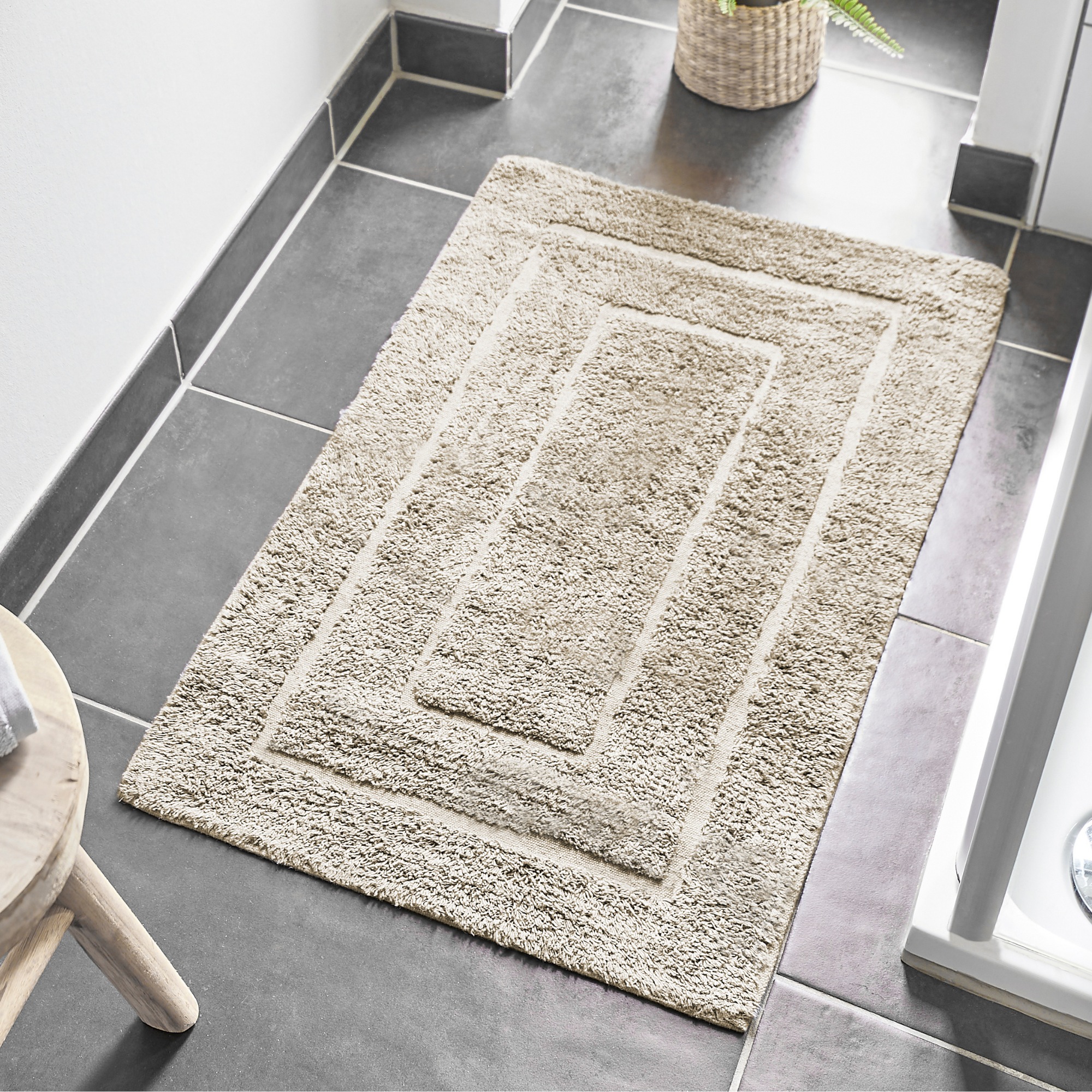 Andiamo Badematte »Havanna, 50x80 cm«, fußbodenheizungsgeeignet-schnell trocknend, Badteppich, Uni Farben, Hoch-Tief Effekt, verschiedene Designs