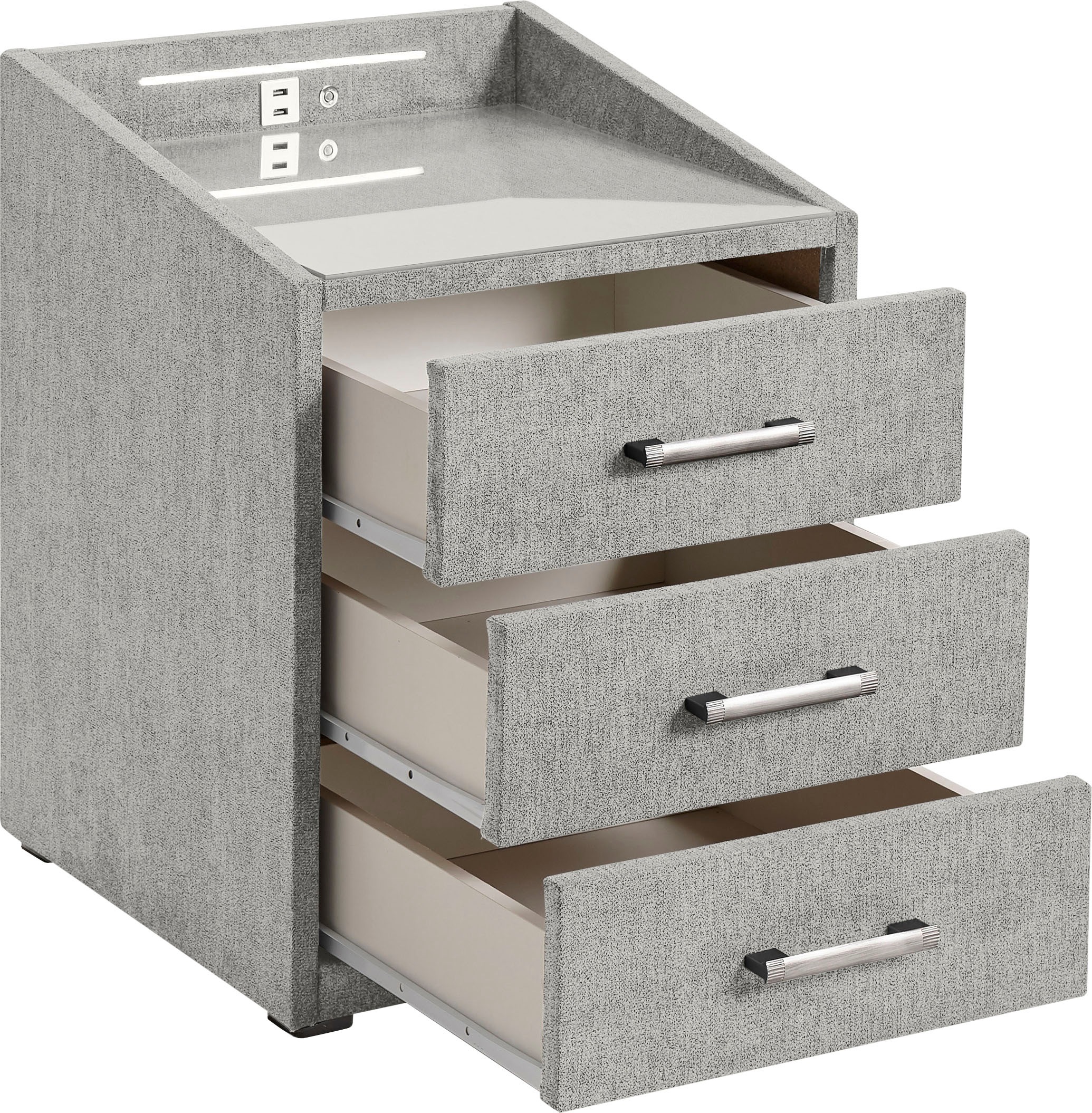 ED EXCITING DESIGN Nachtkonsole »Moon«, mit LED-Beleuchtung und USB-Anschluss & USB-C-Anschluss
