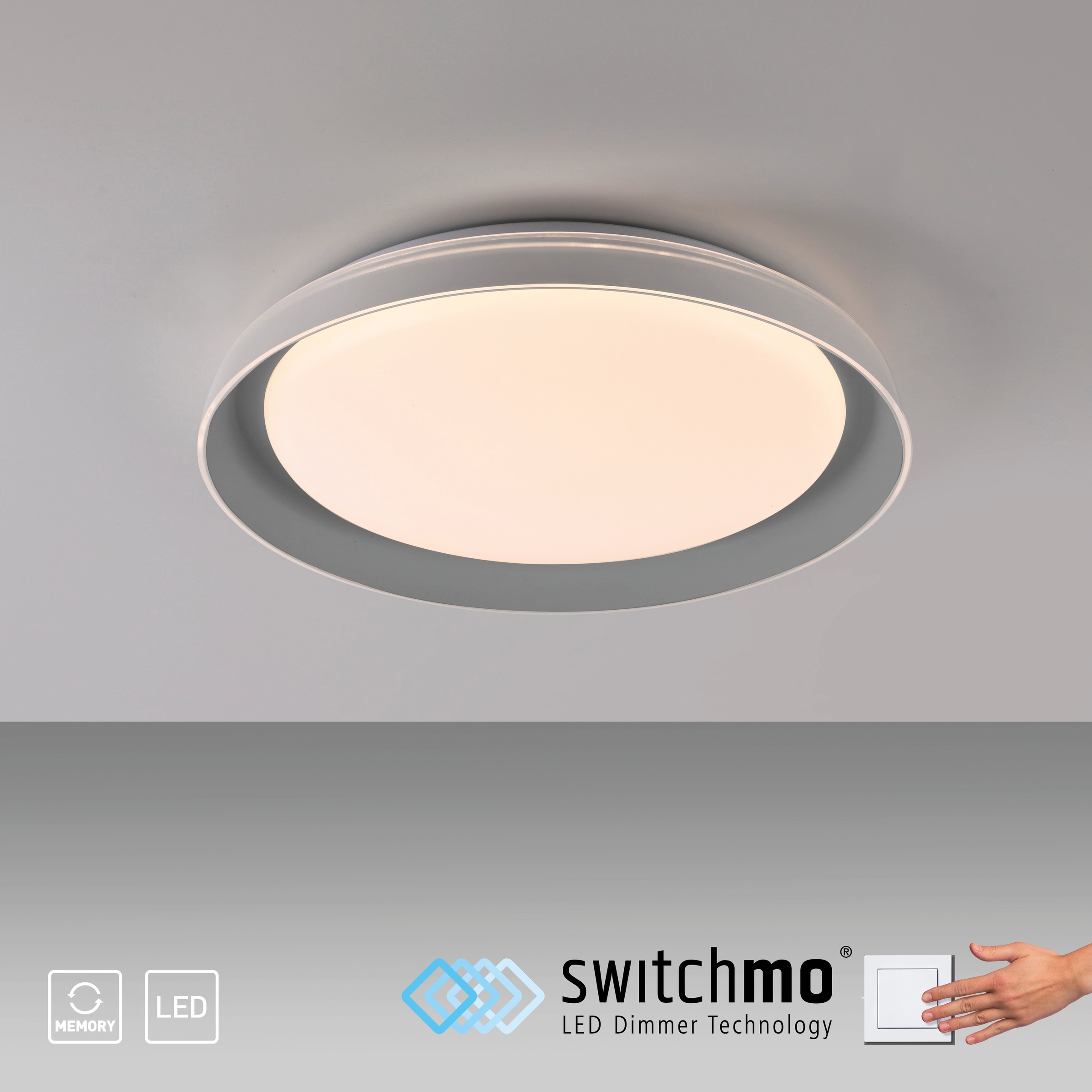 JUST LIGHT Deckenleuchte »SATI«, 1 flammig, Leuchtmittel LED-Board | LED fest integriert, LED, dimmbar, Switchmo, Memory, nach Trennung vom Netz