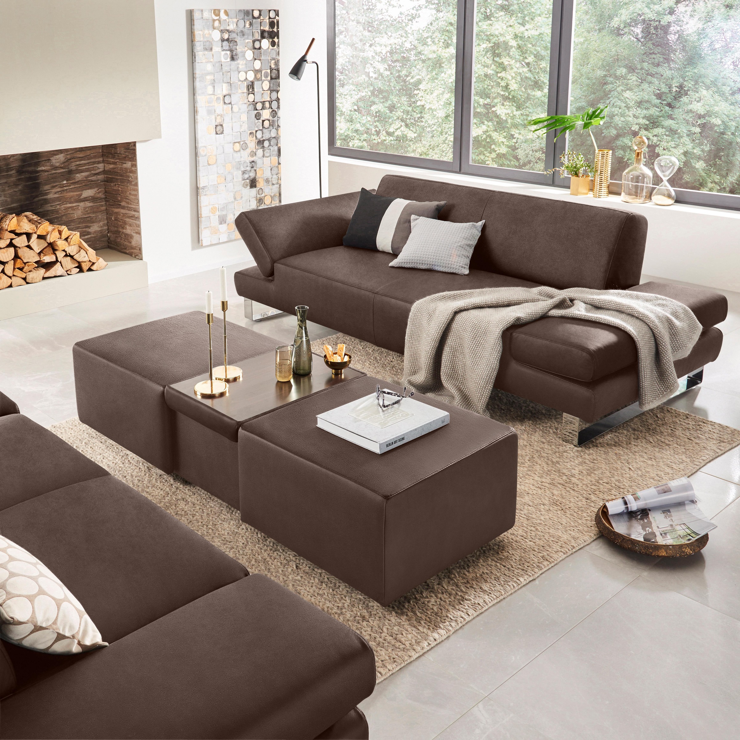 W.SCHILLIG 3-Sitzer »taboo Designsofa mit hohem Sitzkomfort«, mit Übertiefe, inklusive Armlehnenverstellung