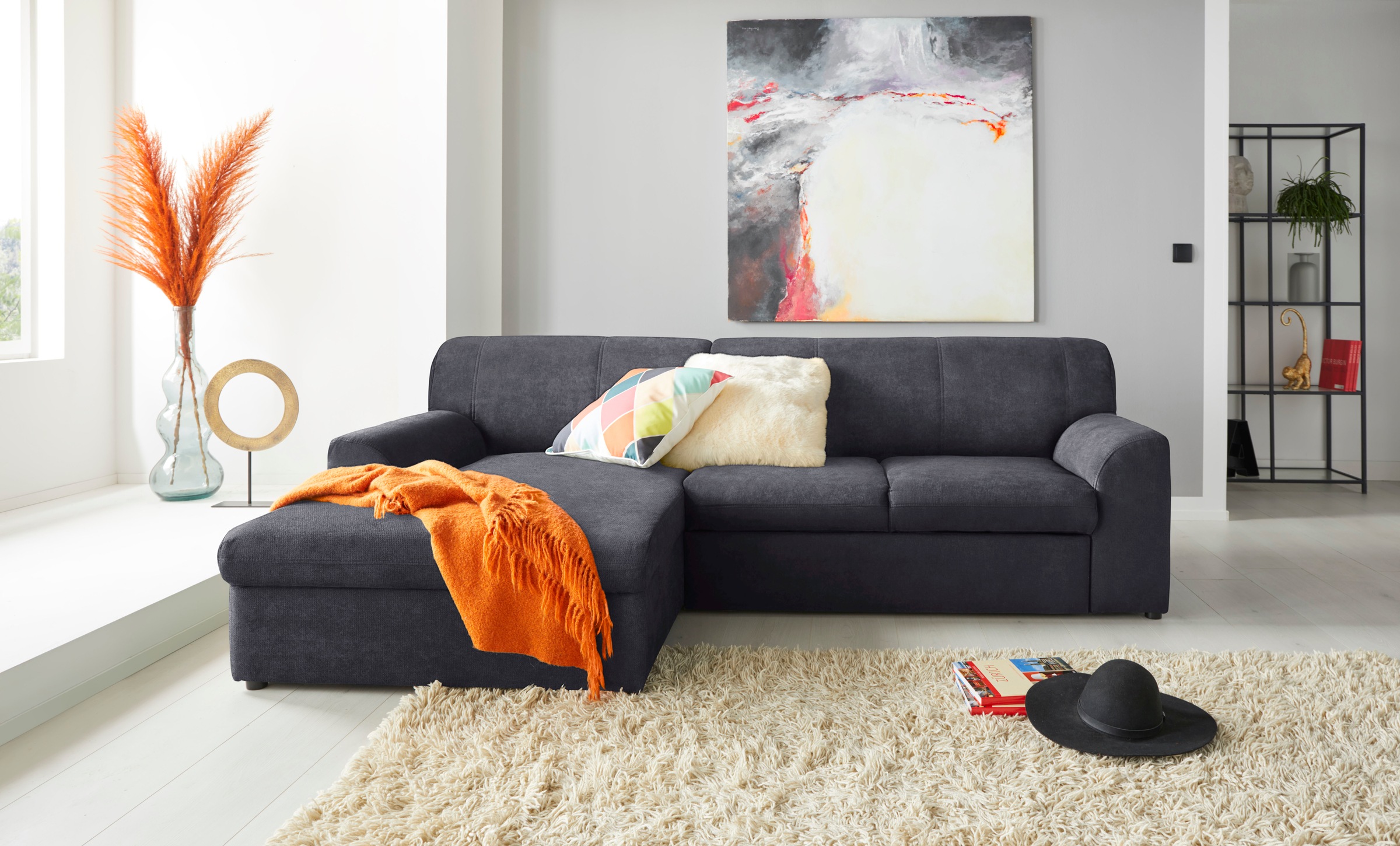 DOMO collection Ecksofa »Topper, elegant und zeitlos, kompaktes Stellmaß 24 günstig online kaufen
