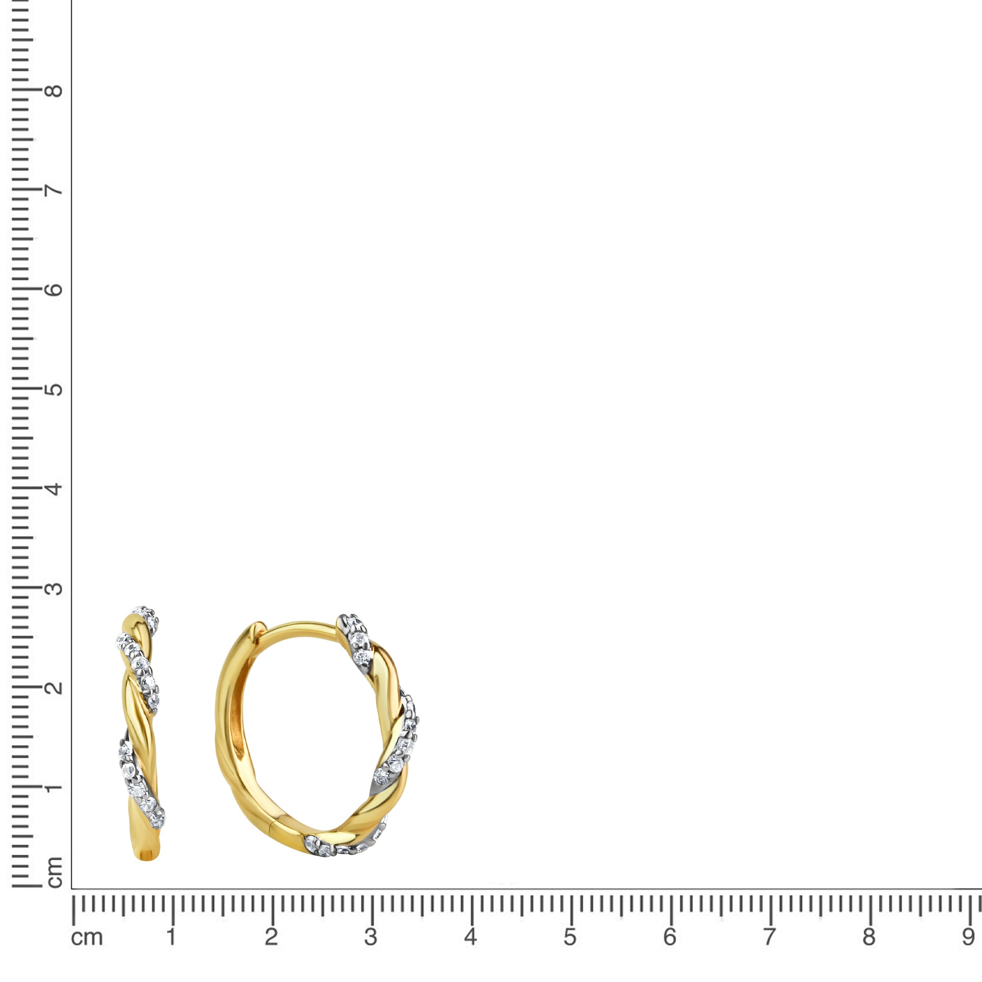 Vivance Paar Creolen »333/- Gelbgold bicolor Zirkonia«