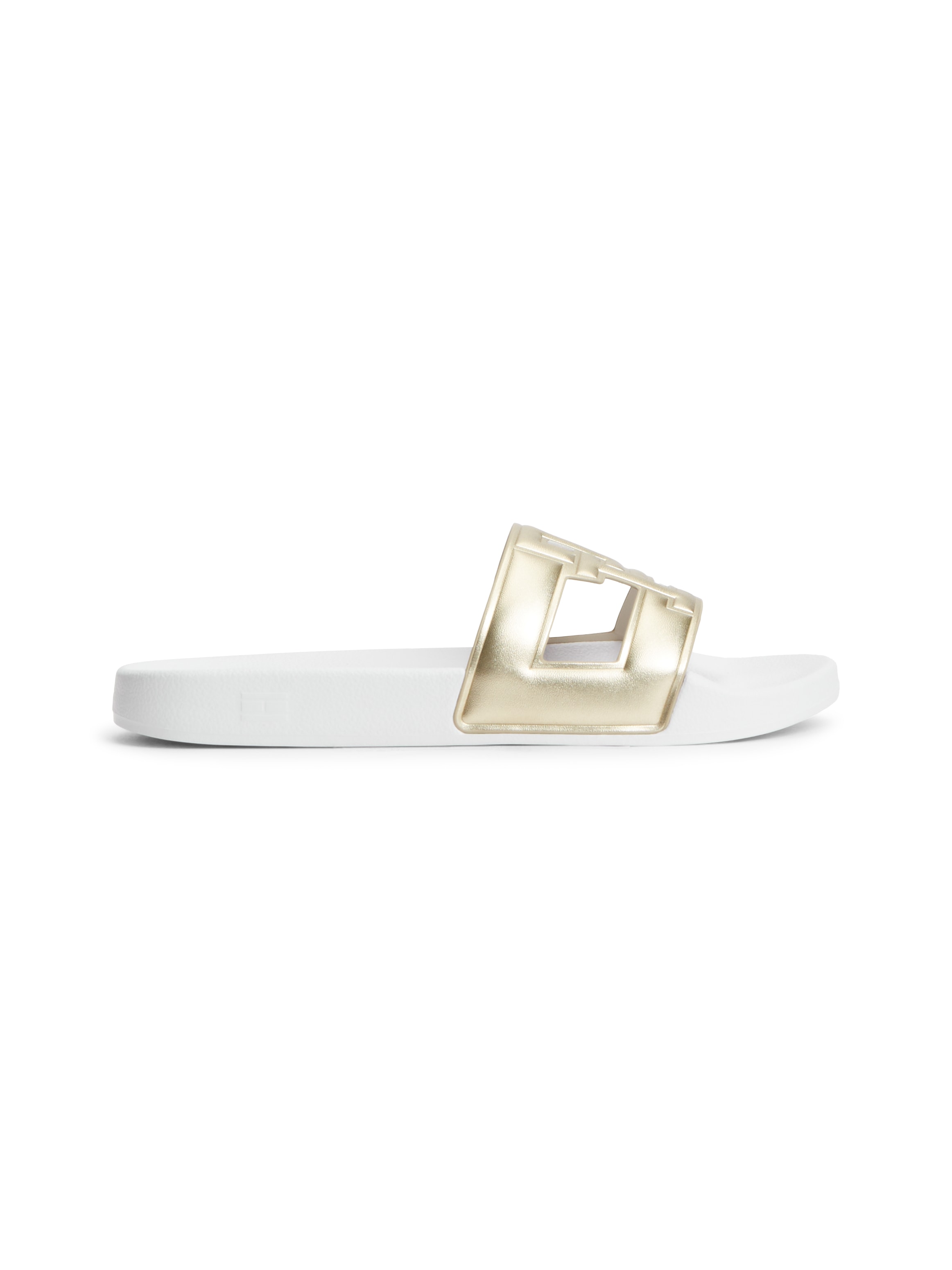 Tommy Hilfiger Pantolette »TH MONOGRAM POOL SLIDE«  Sommerschuh, Strandschuh mit großem TH-Bandagenlogo
