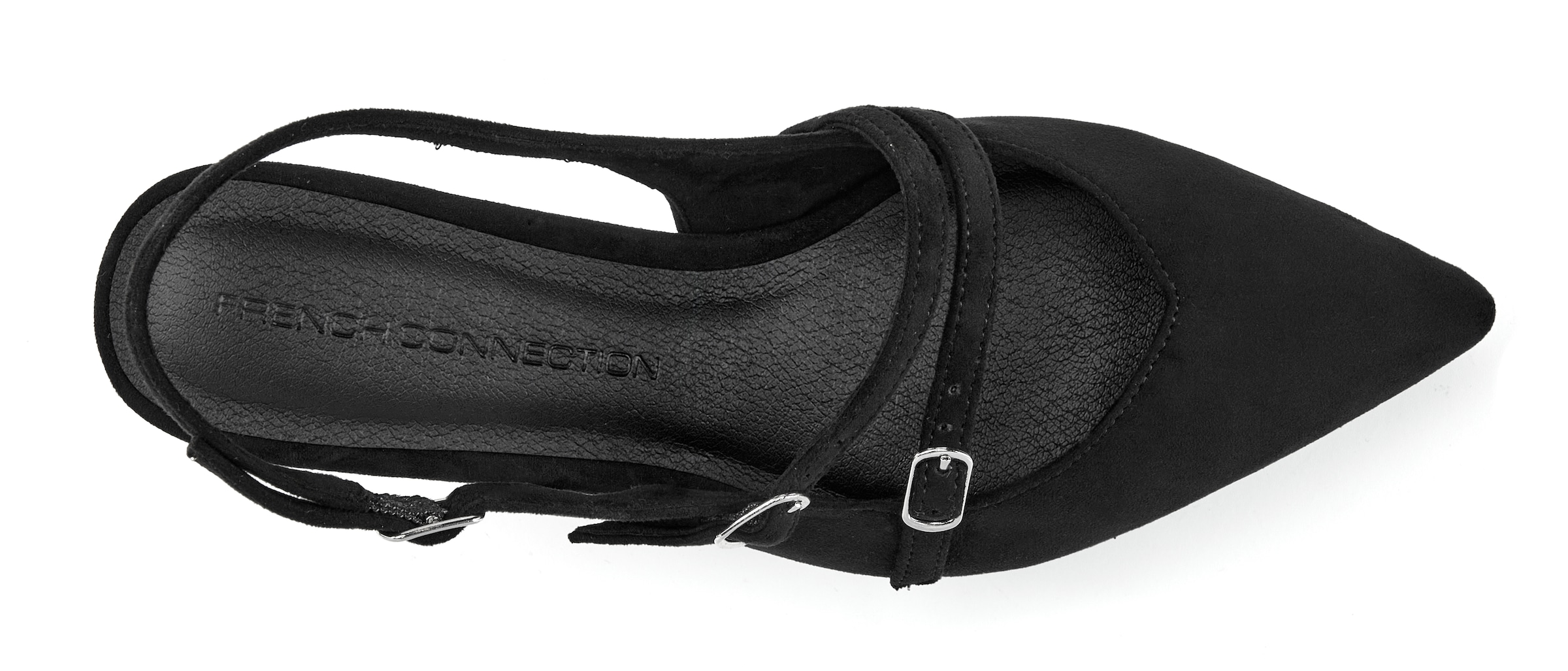 French Connection Slingpumps »Slingback-Pumps, Sling-Sandalette, Riemchen-Pumps, Kitten Heels«  Fersenriemchen-Schuh in edler Velours-Optik mit Kitten-Heel-Absatz