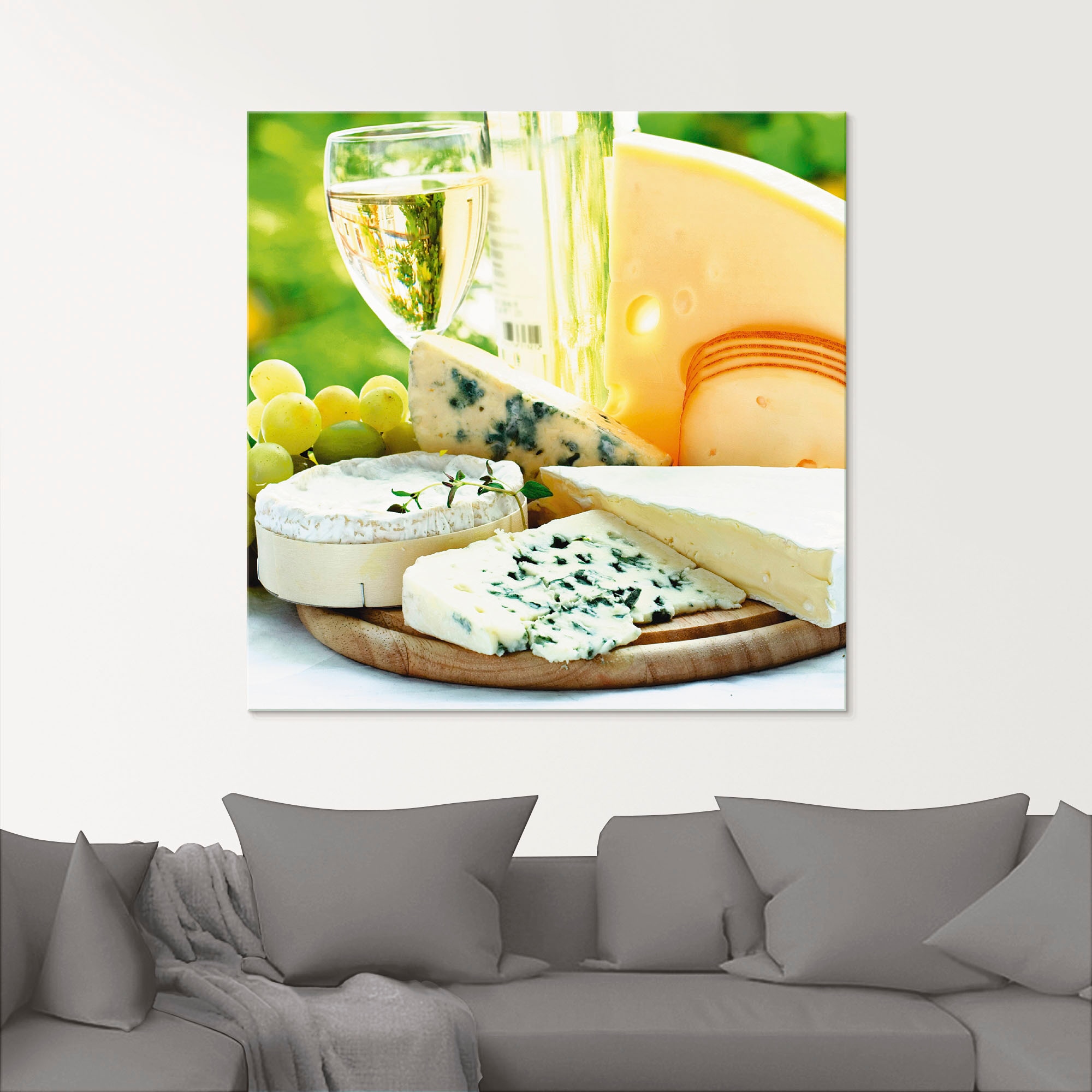 (1 Glasbild Artland online Lebensmittel, verschiedenen Wein«, St.), »Käse Größen bestellen in &