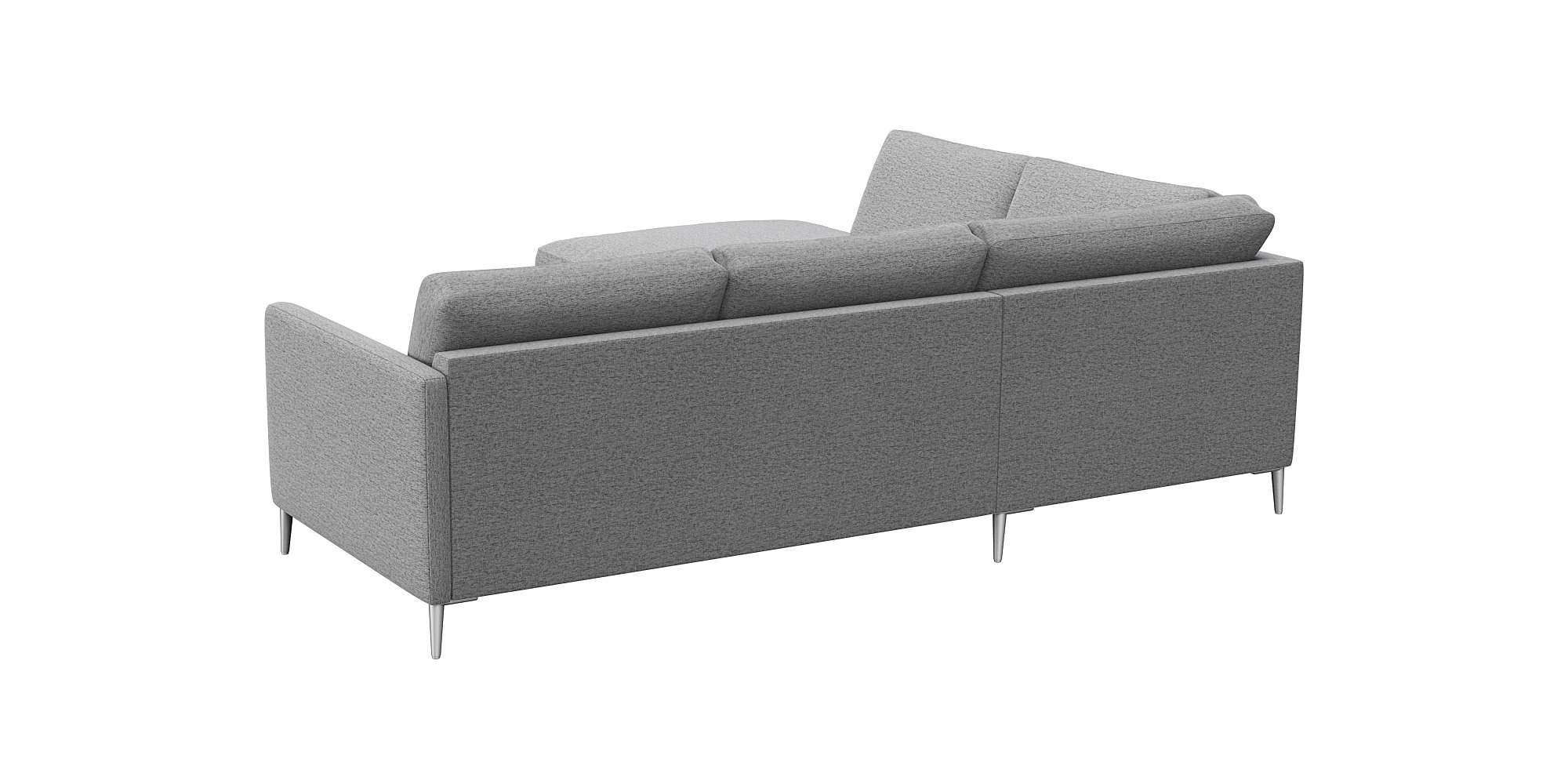FLEXLUX Ecksofa »Fiore, L-Form«, schmale Armlehnen, Füße alufarben, B/T 234/225 cm, Kaltschaum im Sitz