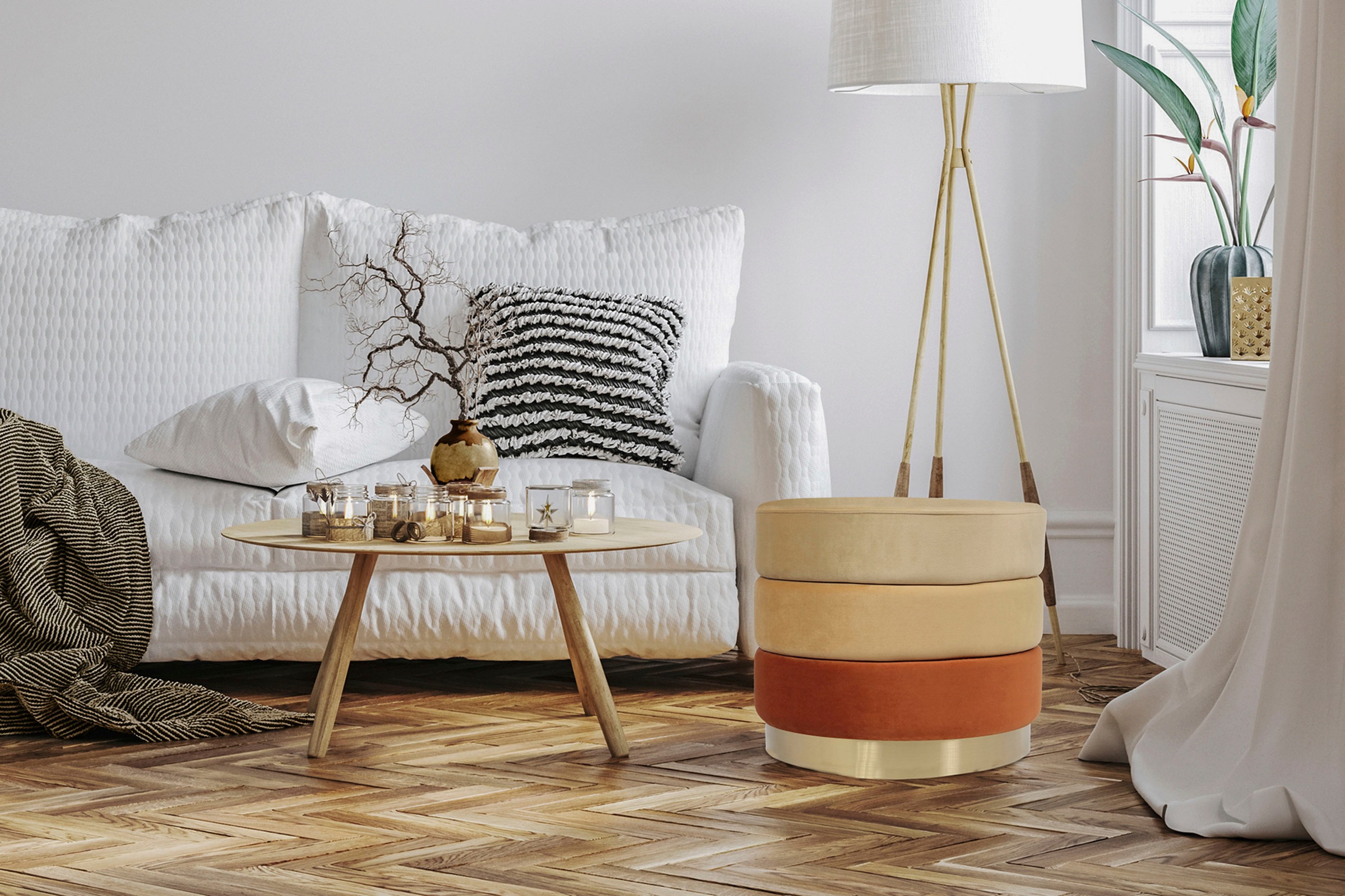 Kayoom Sitzhocker »Hocker Elyse, Edler Touch durch goldenen Sockel«, (1 St. günstig online kaufen