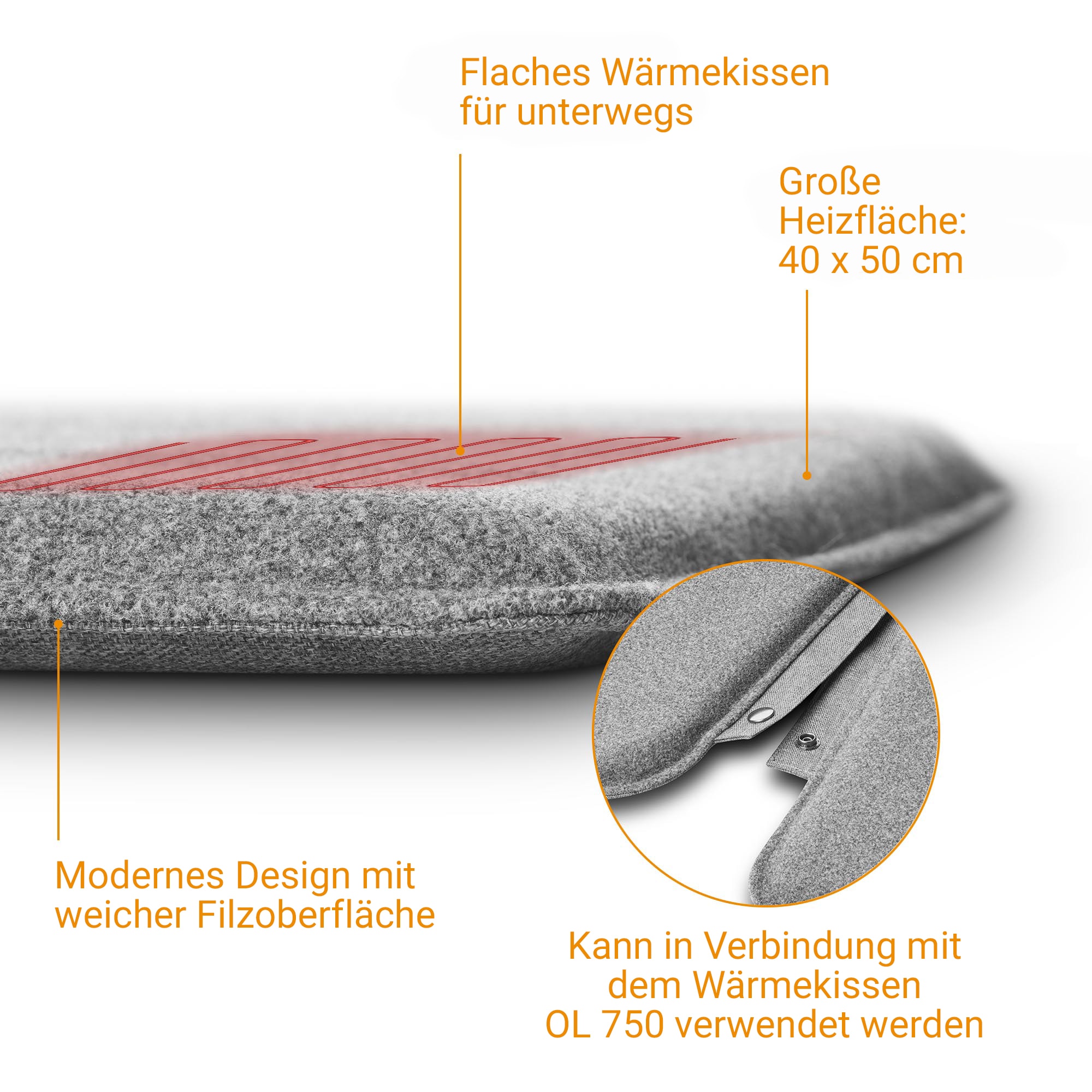 Medisana Heizkissen »OL 750« Heikissen to go, mobile & kabellose Anwendung