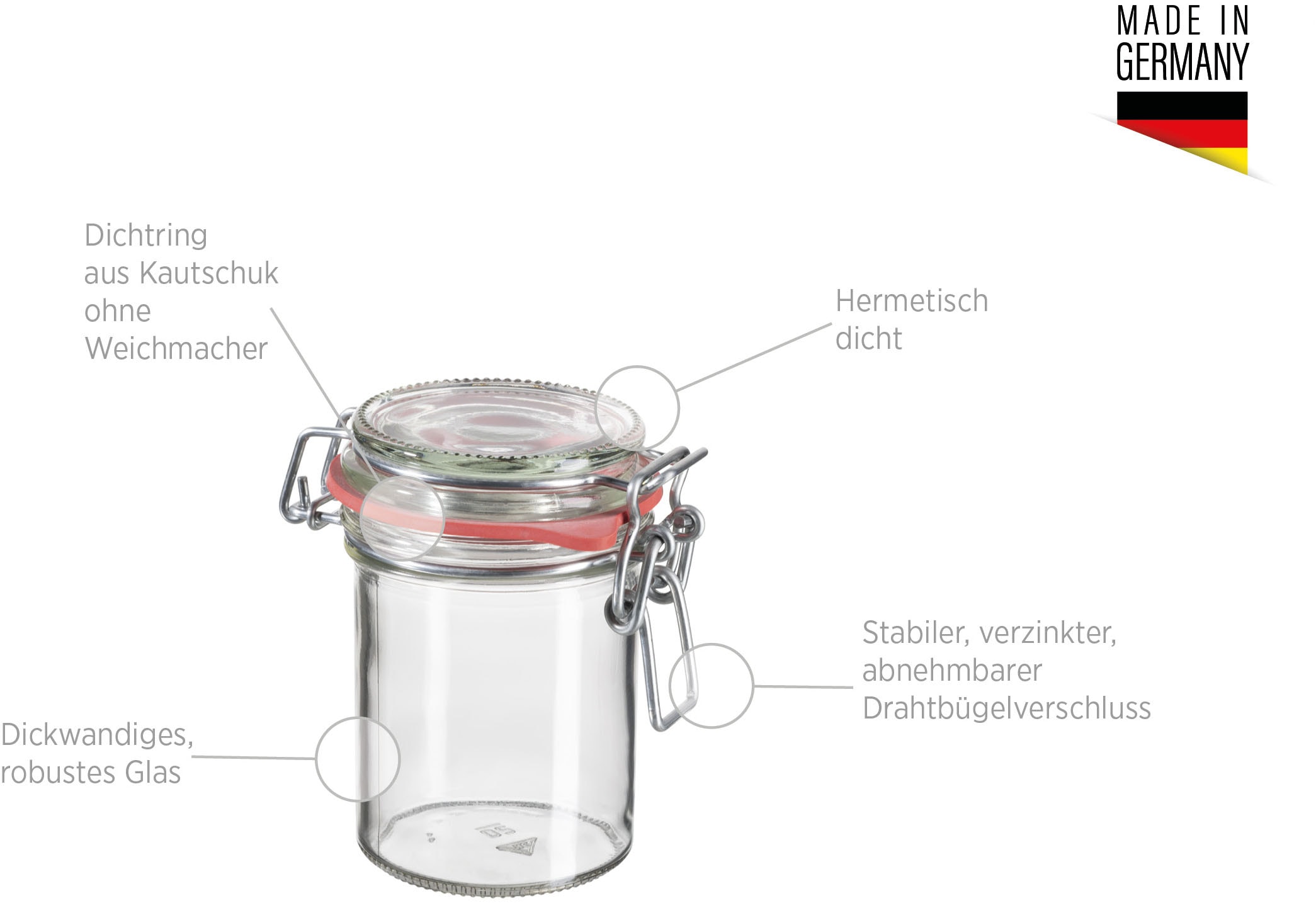 MÄSER Einmachglas »Gothika, Einkochglas Set« Set, 6 x Einmachglas m. Deckel, Füllmenge 21,2 cl, 6 Stk. tlg.