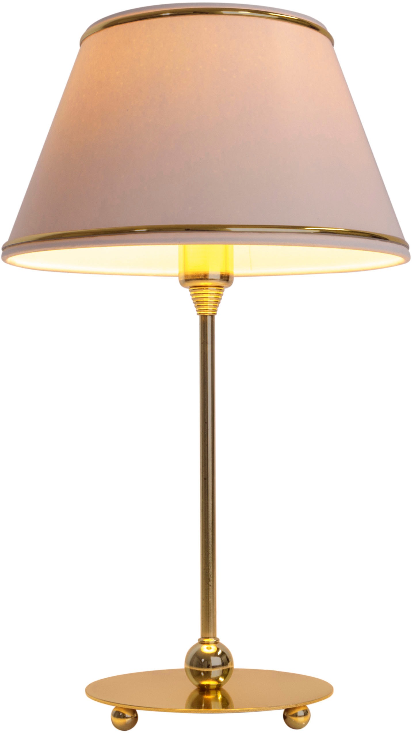 näve Tischleuchte »Keanu«, 1 flammig, Leuchtmittel E14 | ohne Leuchtmittel-Leuchtmittel wechselbar, E14 max. 40W, Farbe: beige/gold/messing, Polyester/Baumwoll Mix