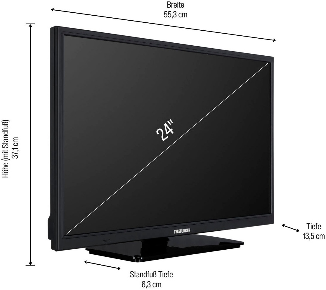 Telefunken LED-Fernseher »L24H554M1CWV«, HD ready, Smart-TV, mit 12-Volt Anschluss