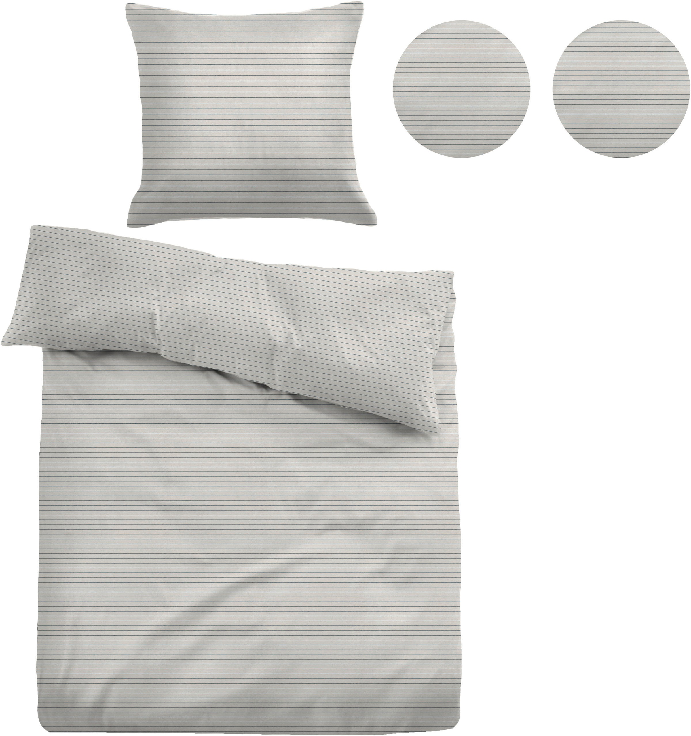 TOM TAILOR HOME Bettwäsche »TRUE STRIPES«, kuschelig + warm, Reißverschluss, Melange, made in Germany