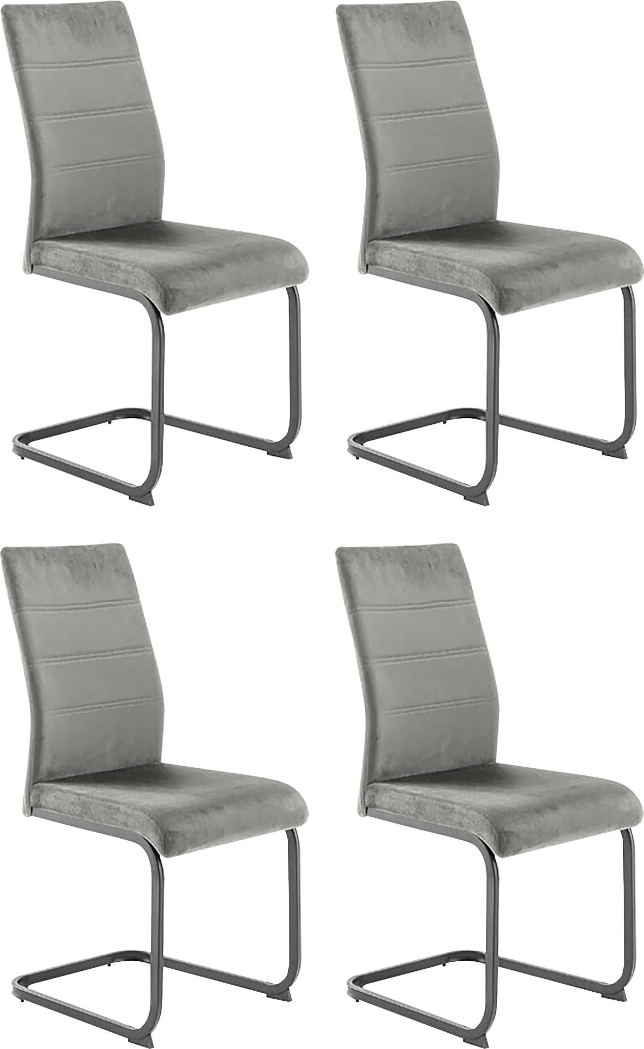 MCA furniture Freischwinger »MCA TICINO Schwingstuhl«, Veloursstoff, (4er-S günstig online kaufen