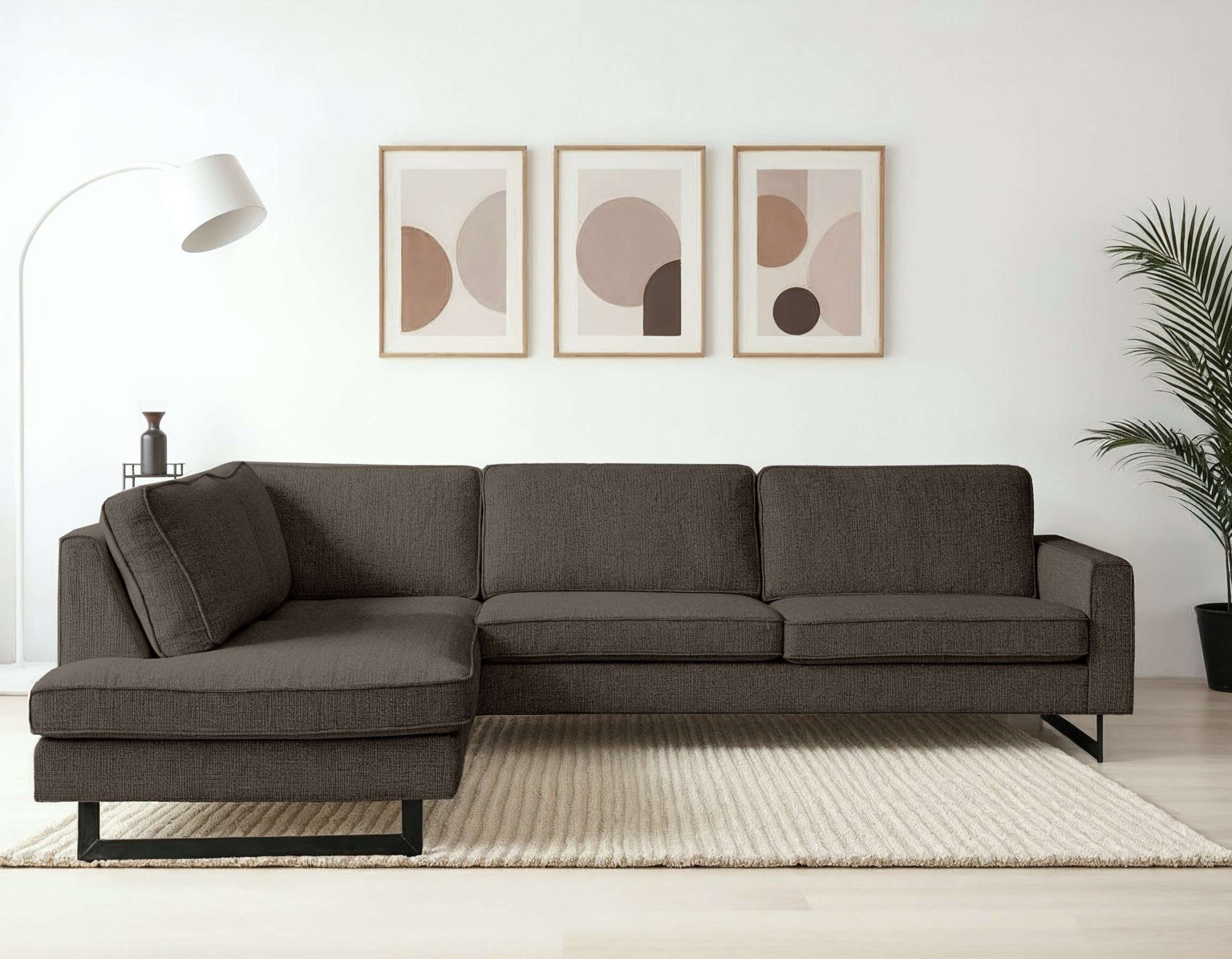 PLACES OF STYLE Ecksofa »Pinto, 290 cm, Cord, Chenille, Lederoptik, Ottoman günstig online kaufen