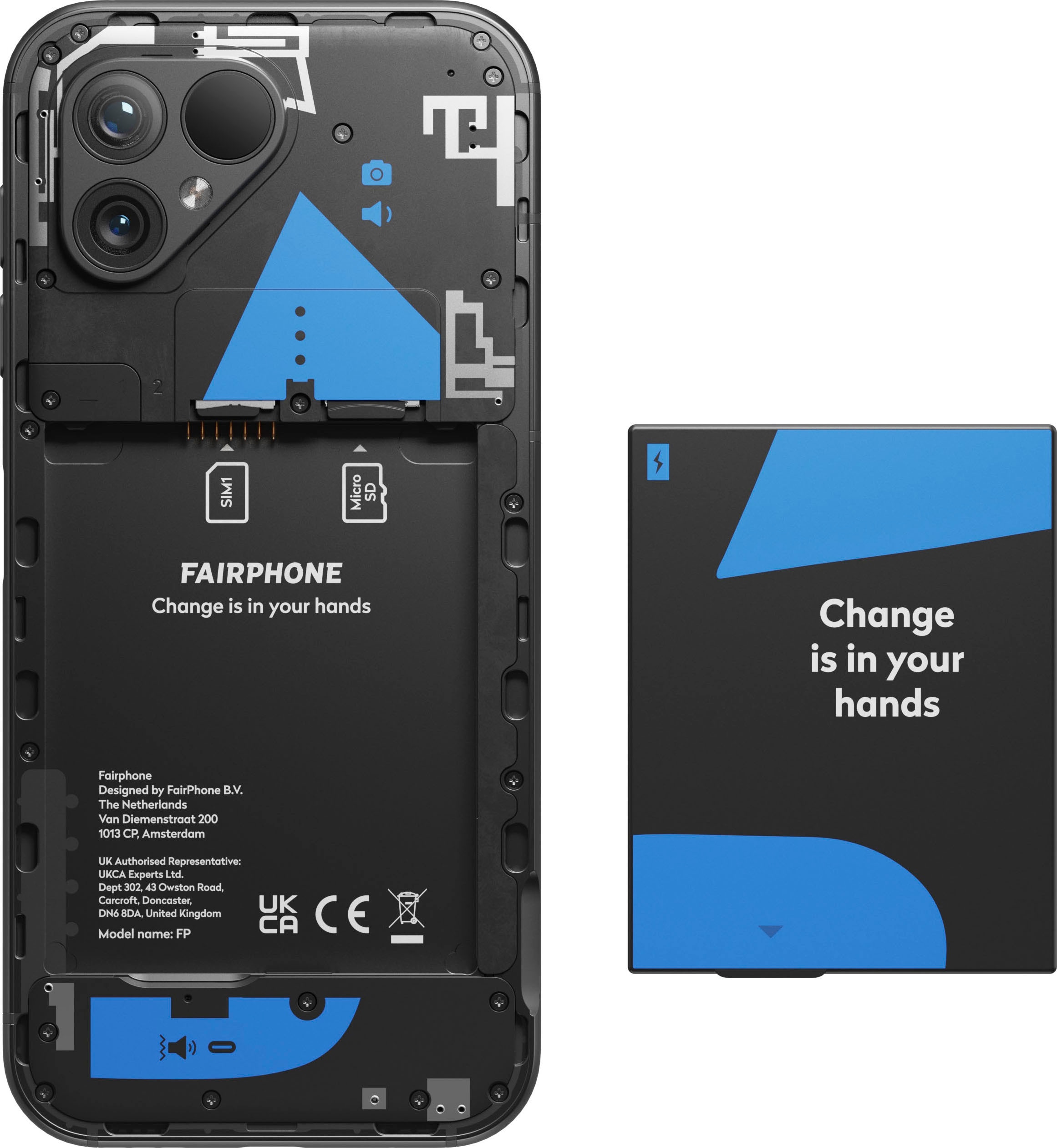 Fairphone Smartphone »FAIRPHONE 5«, Zoll, blue, sky Speicherplatz, cm/6,46 16,40 Rechnung bestellen 256 auf Kamera MP 50 GB