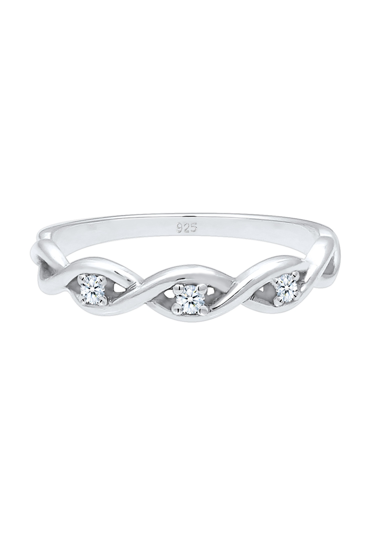 Elli DIAMONDS Verlobungsring »Knoten Unendlich Diamant (0.045 ct.) 925er Silber«