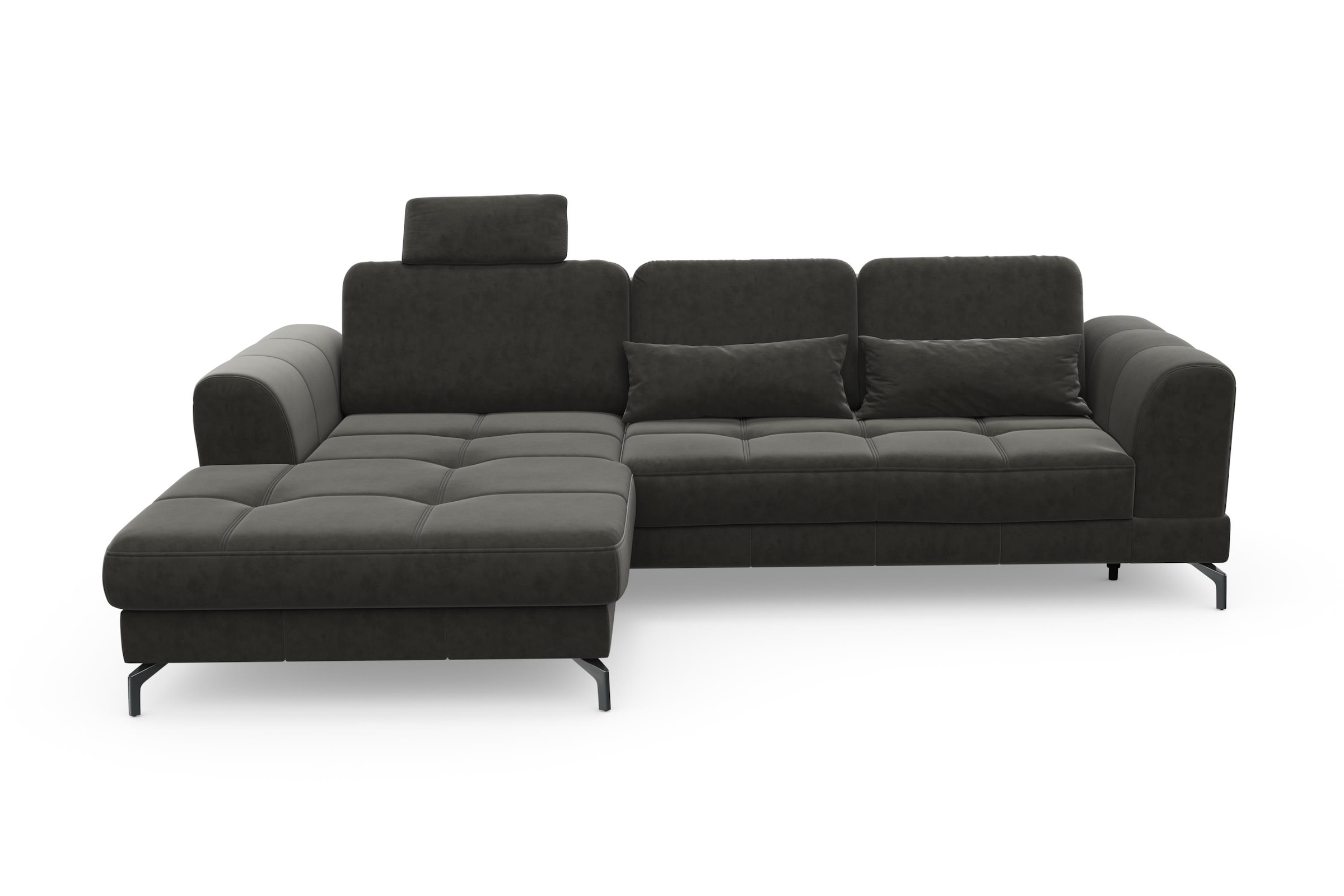 sit&more Ecksofa »Bendigo L-Form«, inklusive Sitztiefenverstellung, Bodenfreiheit 12 cm, in 2 Fußfarben