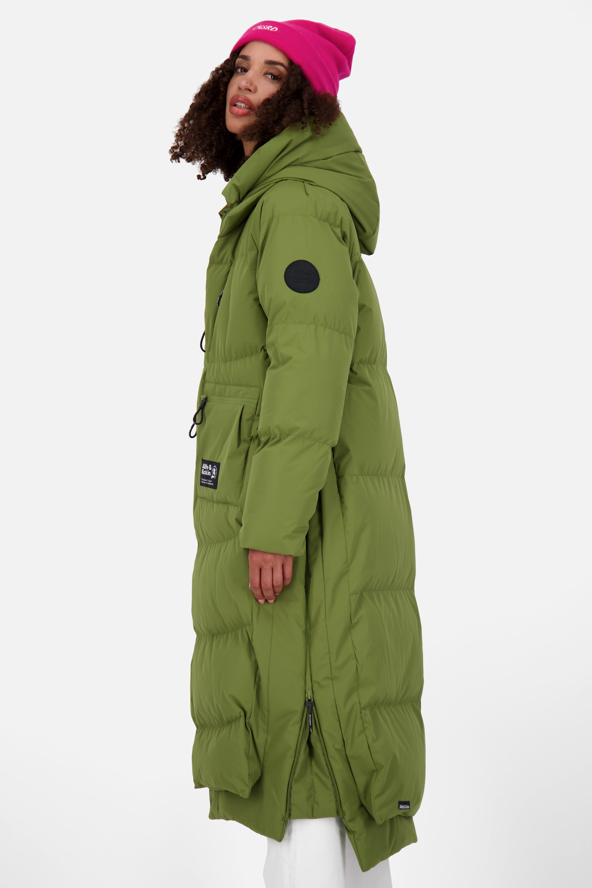 Alife & Kickin Winterjacke »Damen RihannaAK A«, mit Kapuze, Langer, warmer Wintermantel mit großer Kapuze und Fleece Innenfutter