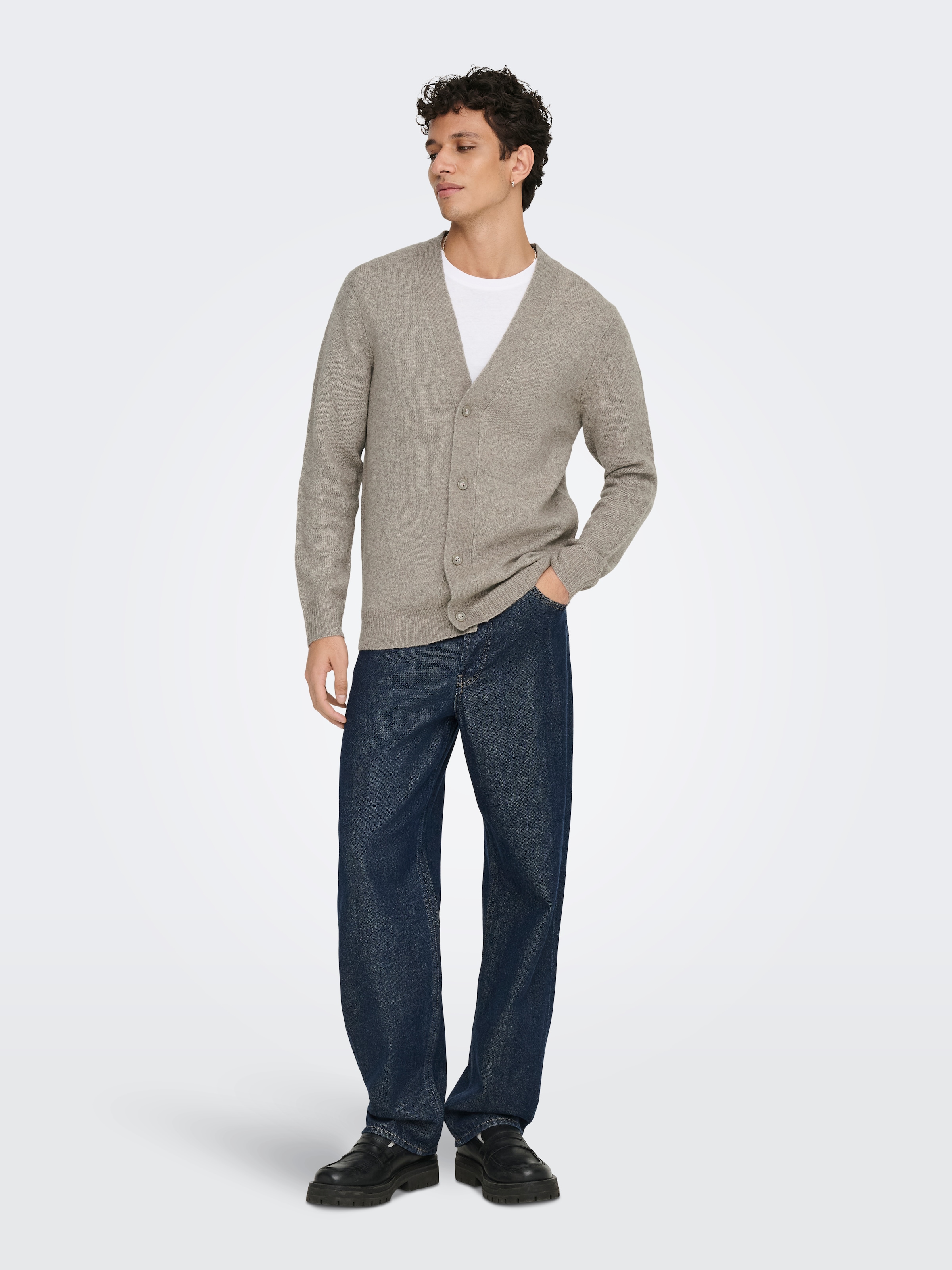 ONLY & SONS Strickjacke »ONSRAY REG LS CARDIGAN KNIT FRML« Materialmix, regular fit