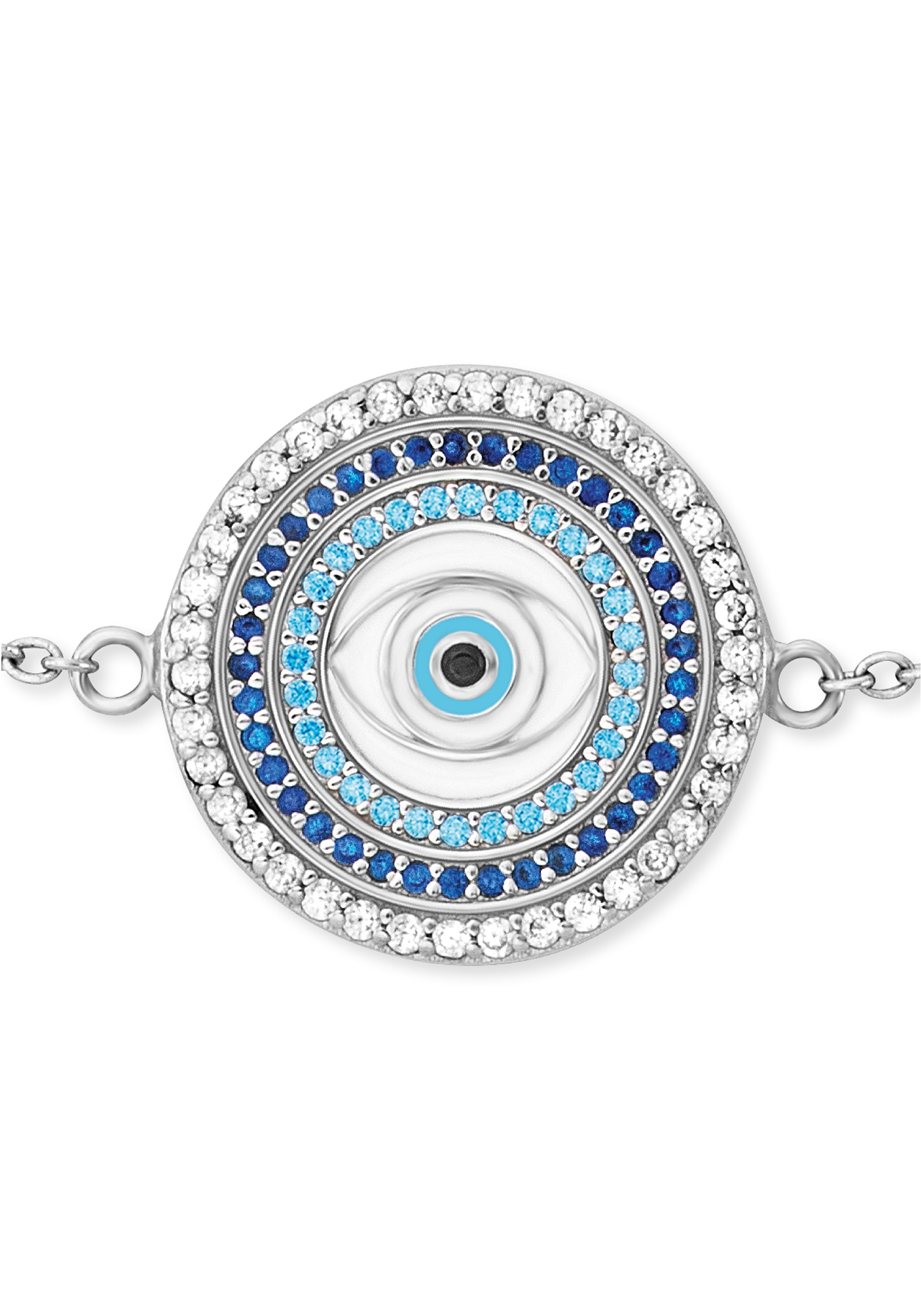 Engelsrufer Silberarmband »LUCKY EYE, ERB-EYE-ZIM«, mit Emaille - mit Zirkonia (synth.)