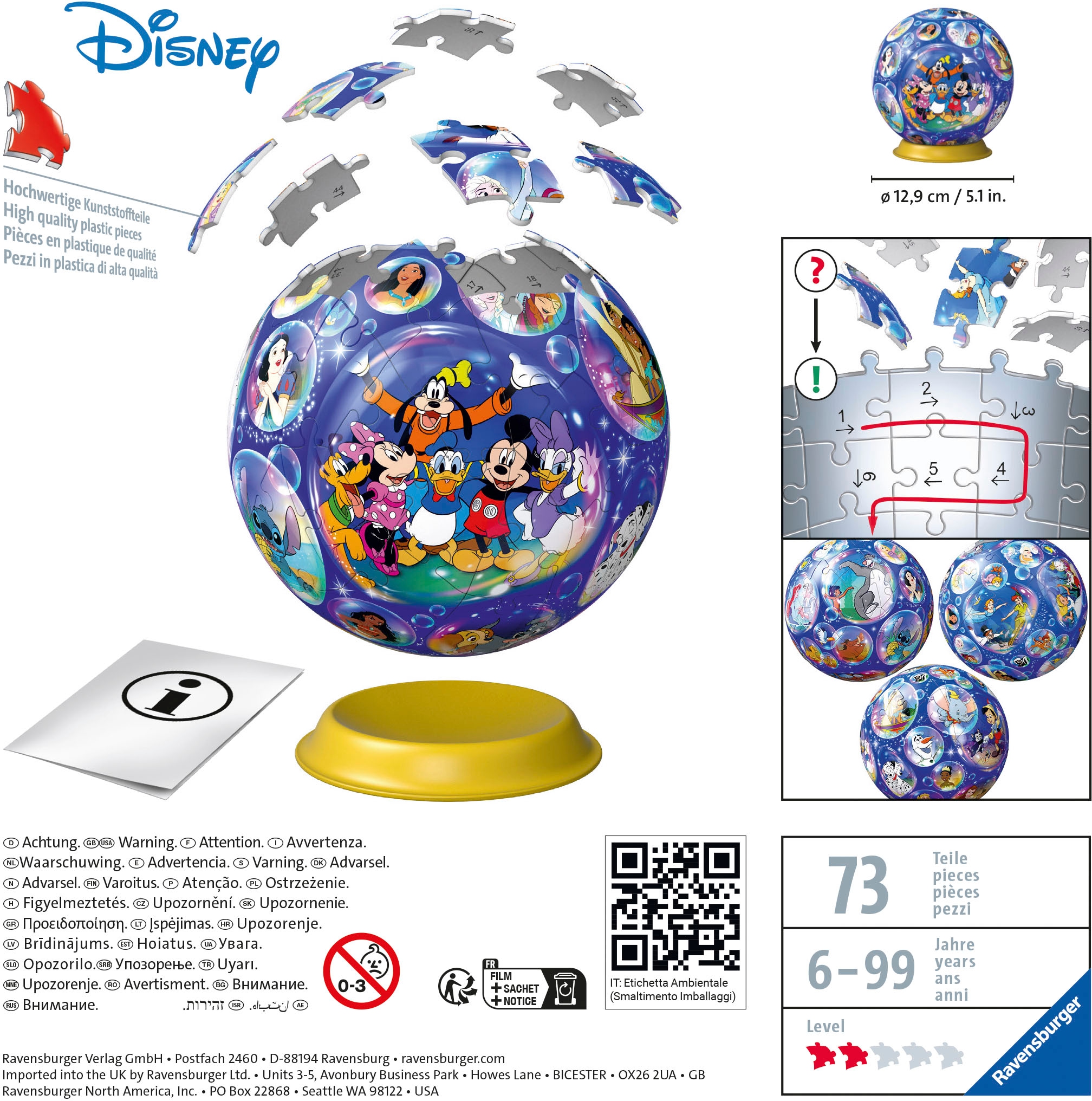 Ravensburger Puzzleball »Disney Charaktere«, (72 tlg.), FSC® - schützt Wald - weltweit; Made in Europe