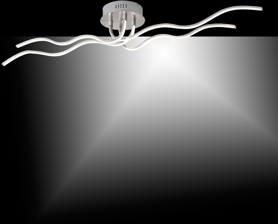 JUST LIGHT Deckenleuchte »WAVE«, 4 flammig, Leuchtmittel LED-Board | LED fest integriert, inkl. festverbautem LED (3000 Kelvin), feste Arme (wellenförmig)