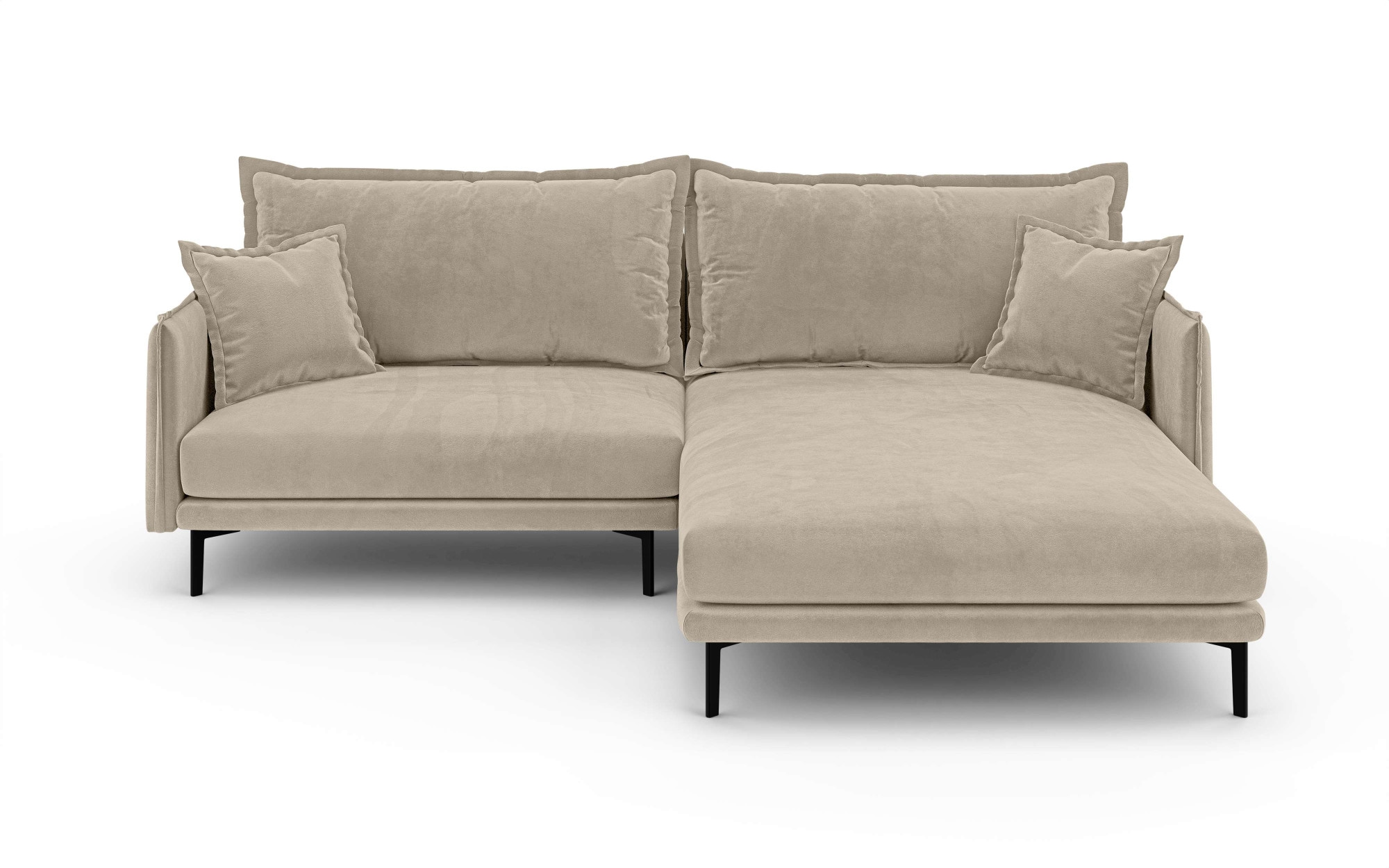 INOSIGN Ecksofa »ALEXANDRIA mit Recamiere rechts oder links bestellbar, moderne Bezüge«, L-Form mit Wellenunterfederung, Maße: B/H/T 246/86/190 cm