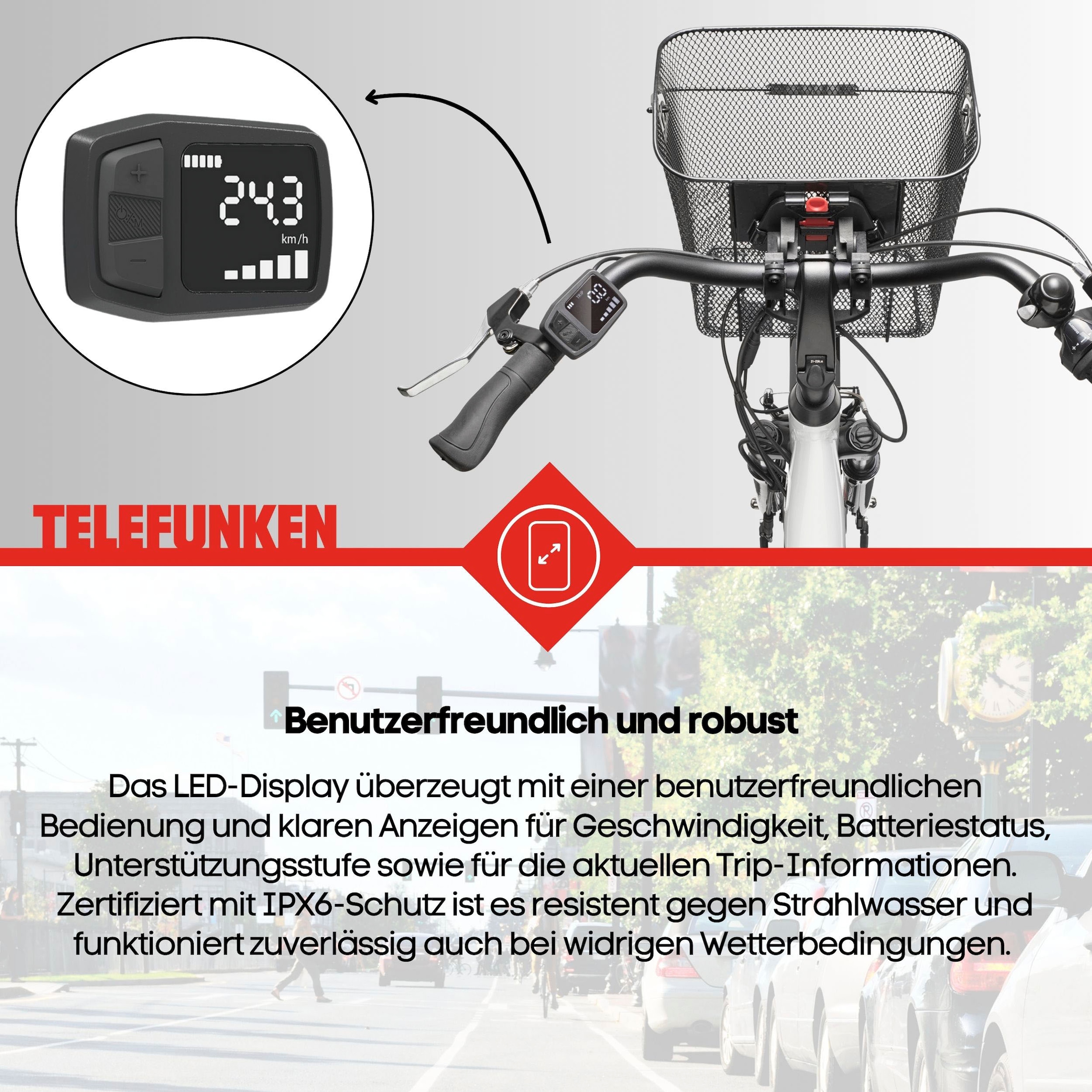 Telefunken E-Bike »Multitalent RC830«, 3 Gang, Shimano, Nexus, Frontmotor 250 W, Pedelec, Elektrofahrrad für Damen u. Herren