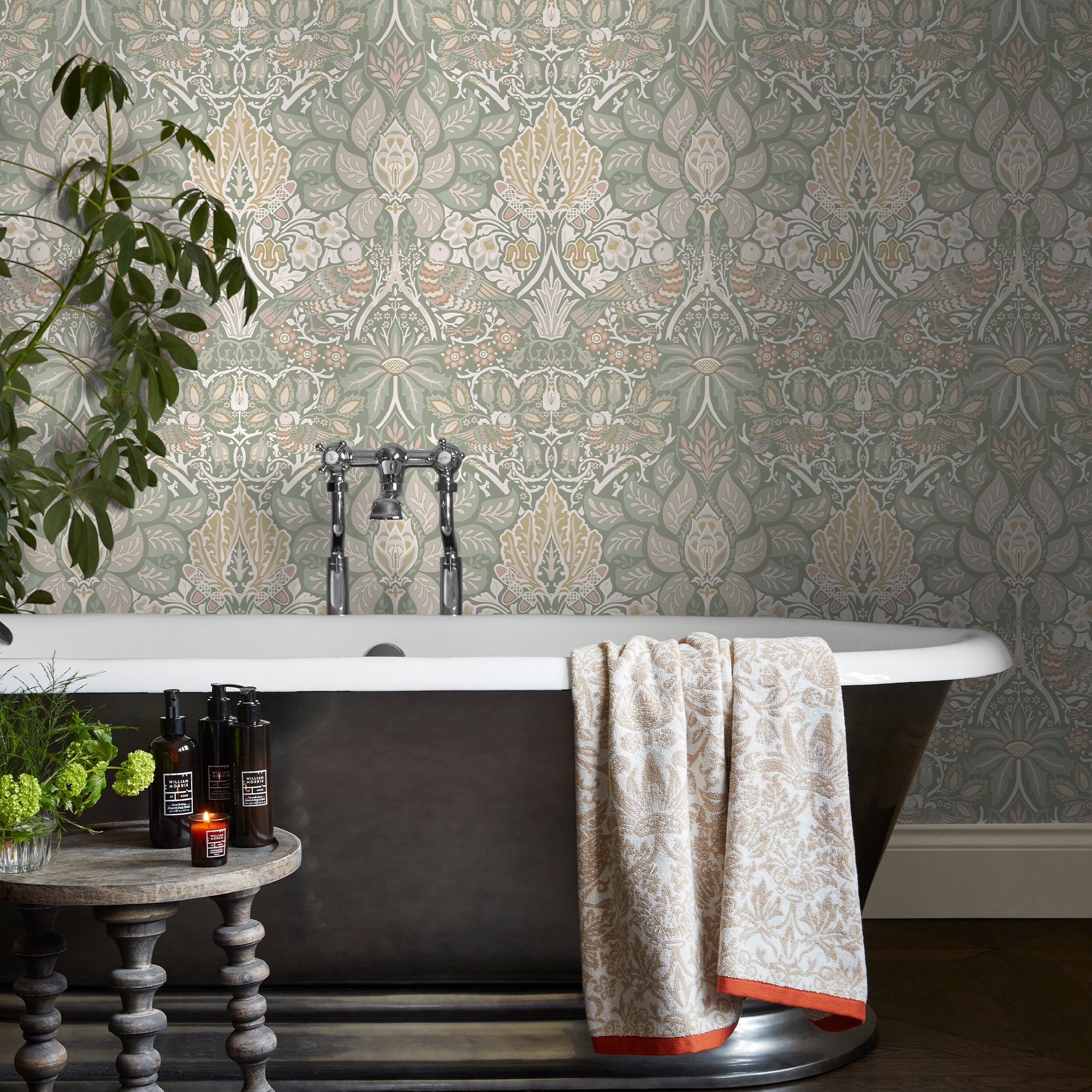 WILLIAM MORRIS AT HOME Vliestapete »Dove & Rose Spring Garden« Motiv glatt günstig online kaufen