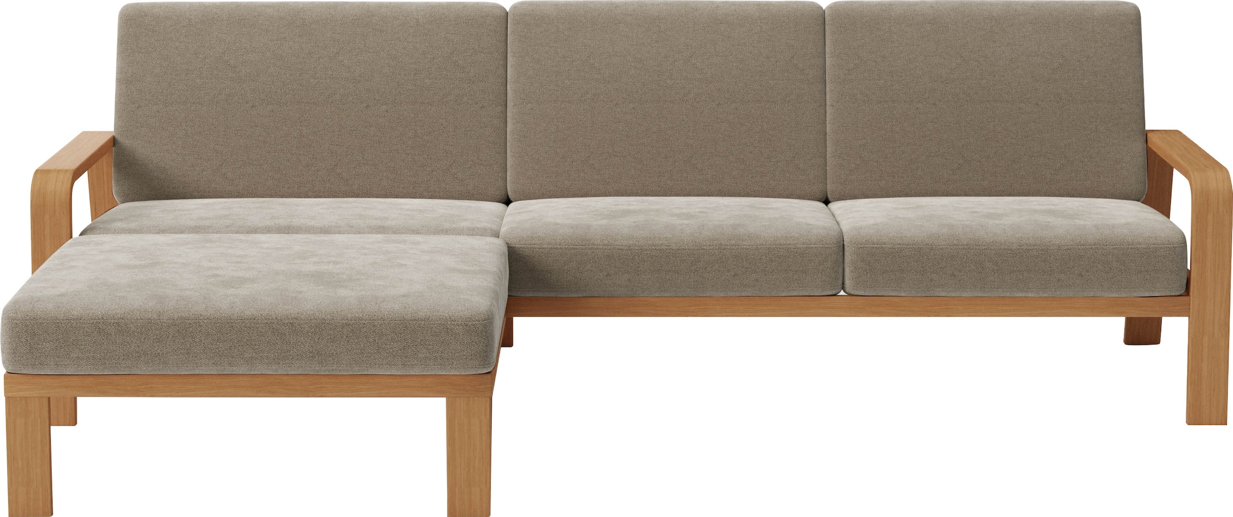 sit&more Ecksofa "Kolding L-Form", Armlehnen aus Buchenholz in natur, versc günstig online kaufen
