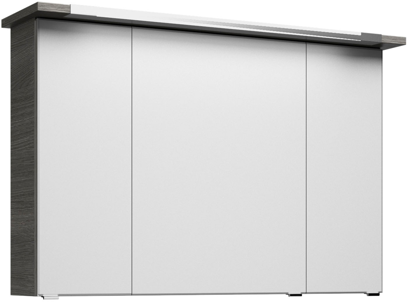 Saphir Badmöbel-Set »Trentino 2-teilig Glas-Waschtisch, Spiegelschrank mit LED-Leuchte«, (3 St.), Badmöbel-Set 107cm breit, inkl. Türdämpfer, 3 Türen, 2 Auszügen