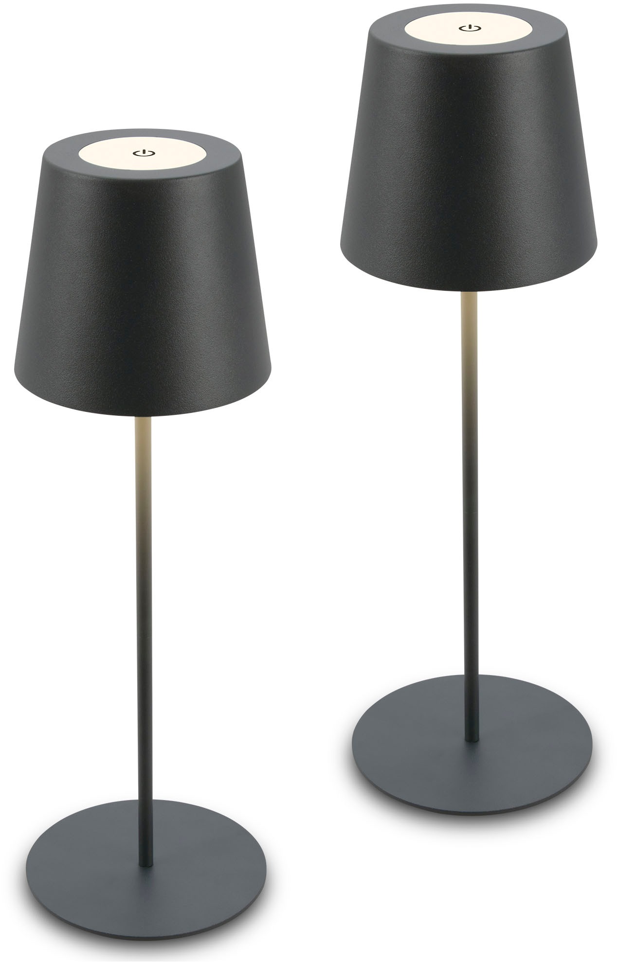 Briloner Leuchten Tischleuchte »2er Set LED Tischlampe kabellos, anthrazit« günstig online kaufen