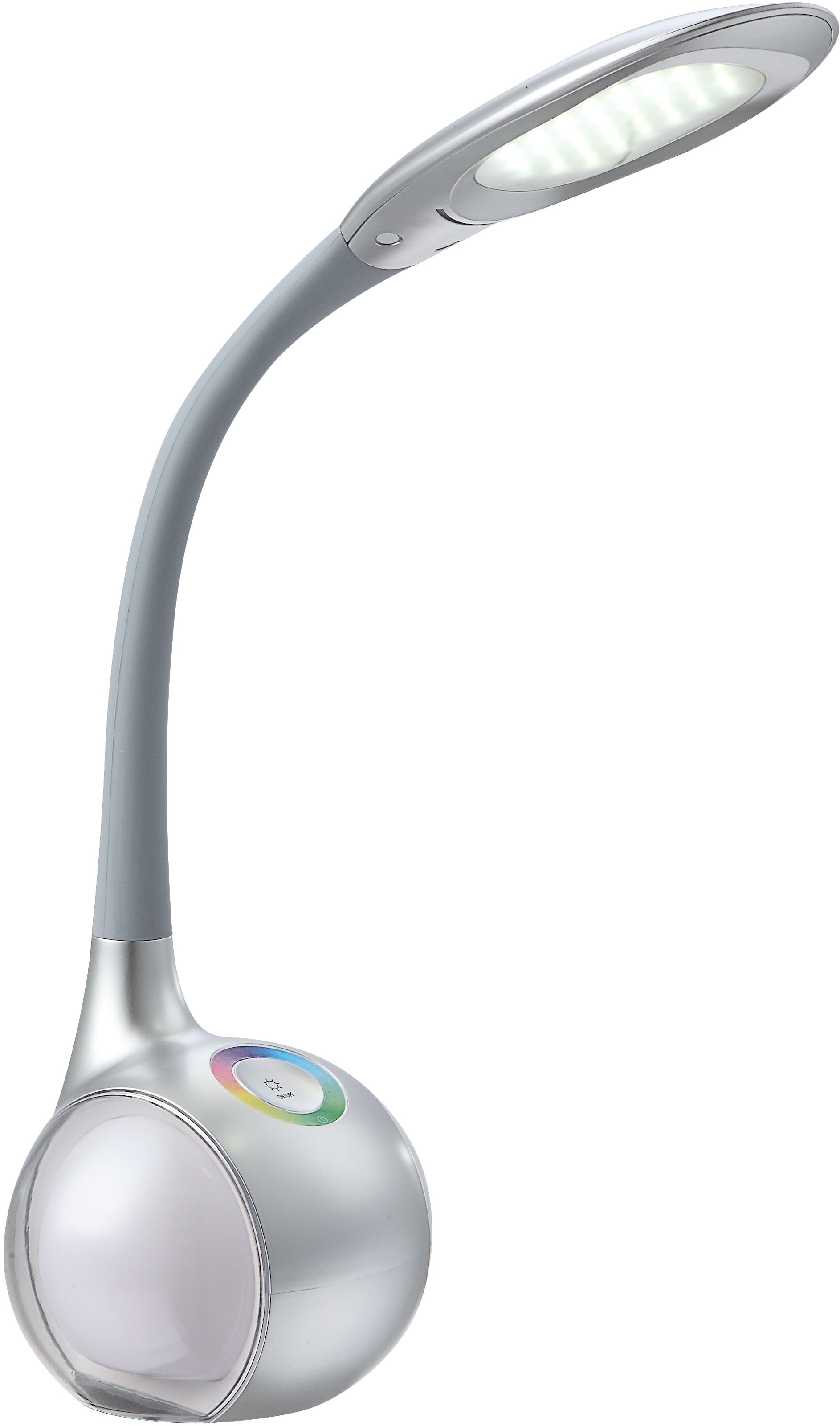 GLOBO LIGHTING LED Tischleuchte »TARRON«, Leuchtmittel LED-Modul | LED fest integriert, Tischlampe/Arbeitszimmer/Bürotischleuchte/silbergrau