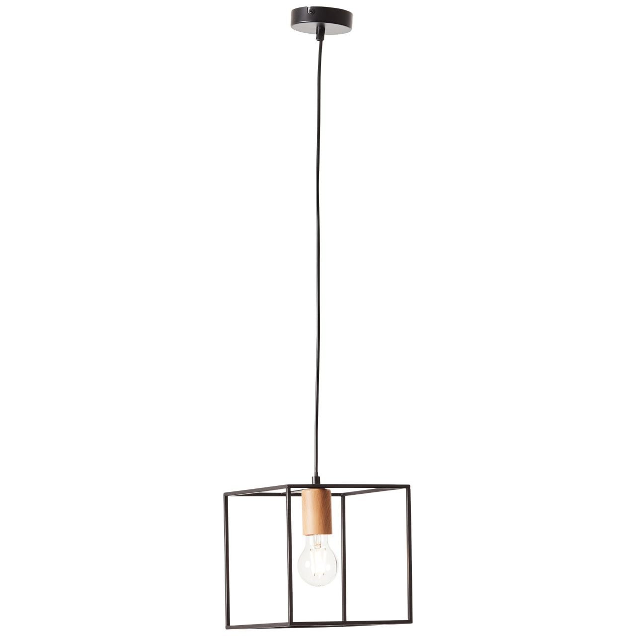 Brilliant Pendelleuchte »Arica«, 1 flammig, Leuchtmittel E27 | ohne Leuchtmittel, Hängelampe 20x20cm schwarz/holzfarbend