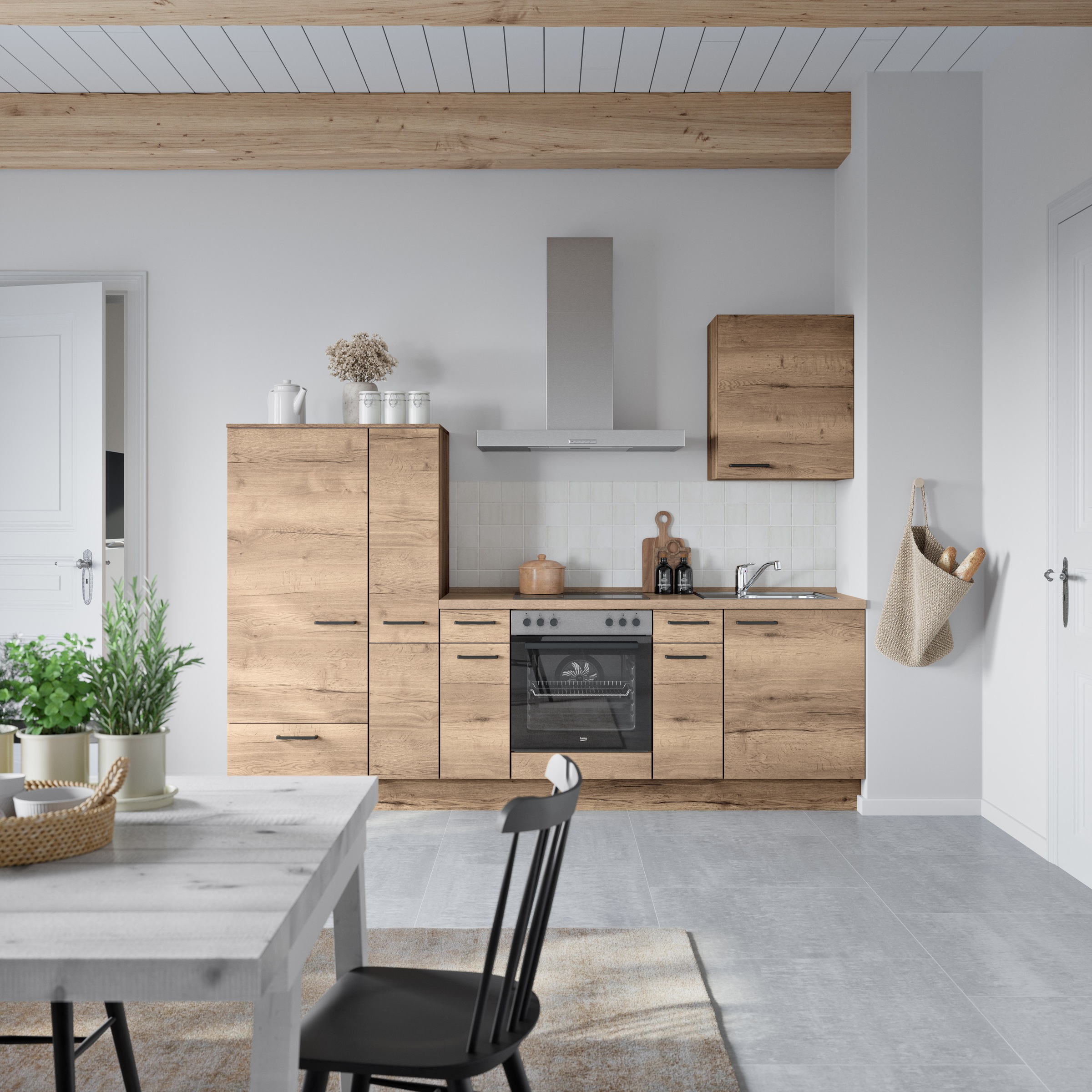 nobilia® Küchenzeile »"Structura I"«, vormontiert, Ausrichtung wählbar, Bre günstig online kaufen