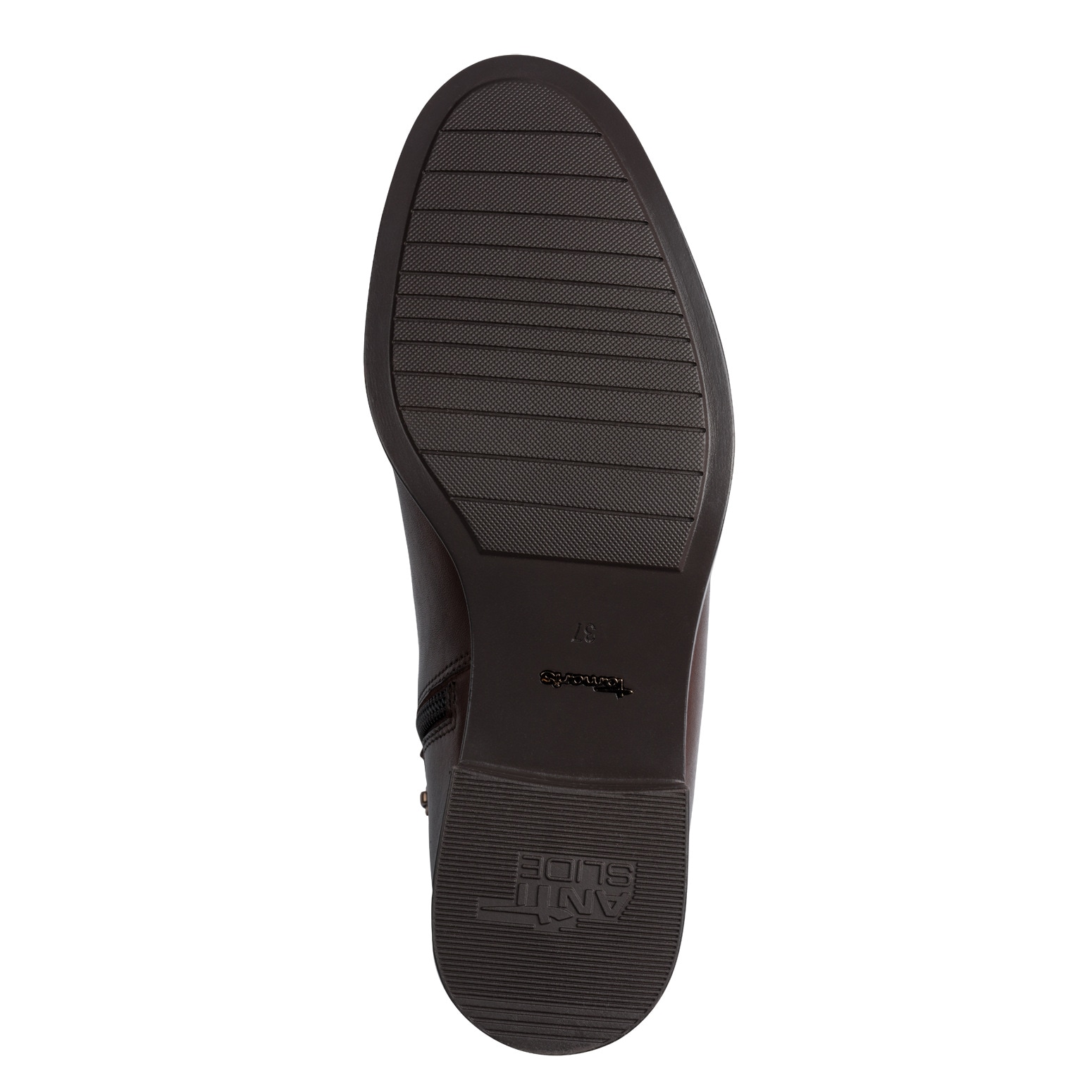 Tamaris Stiefelette, Blockabsatz, Businessschuh, Ankleboots mit T-Logoverszierung