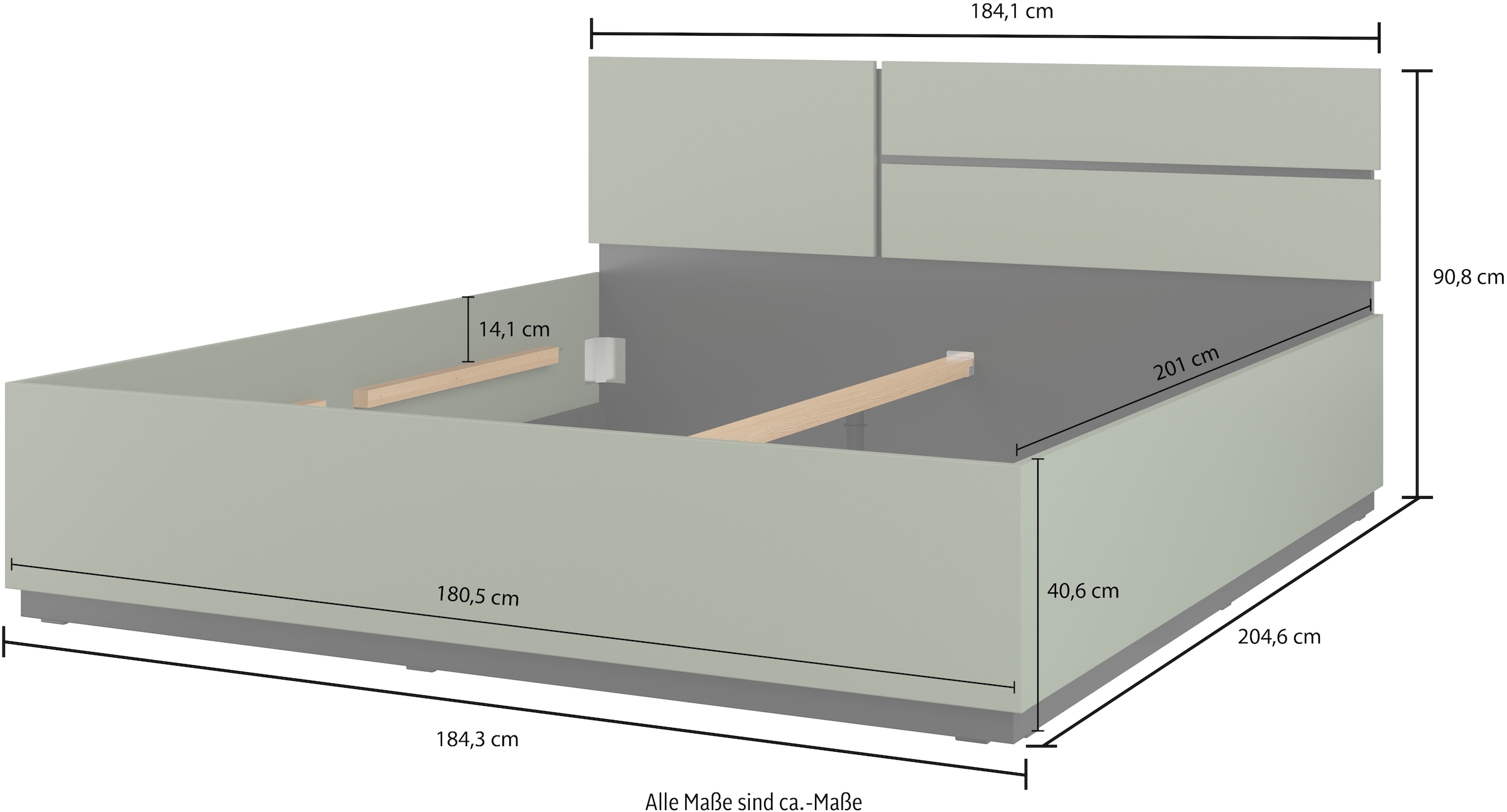 Home affaire Bettgestell »Cross, moderner Bettrahmen«, Doppelbett in zwei Grössen, stabiles Bettgestell