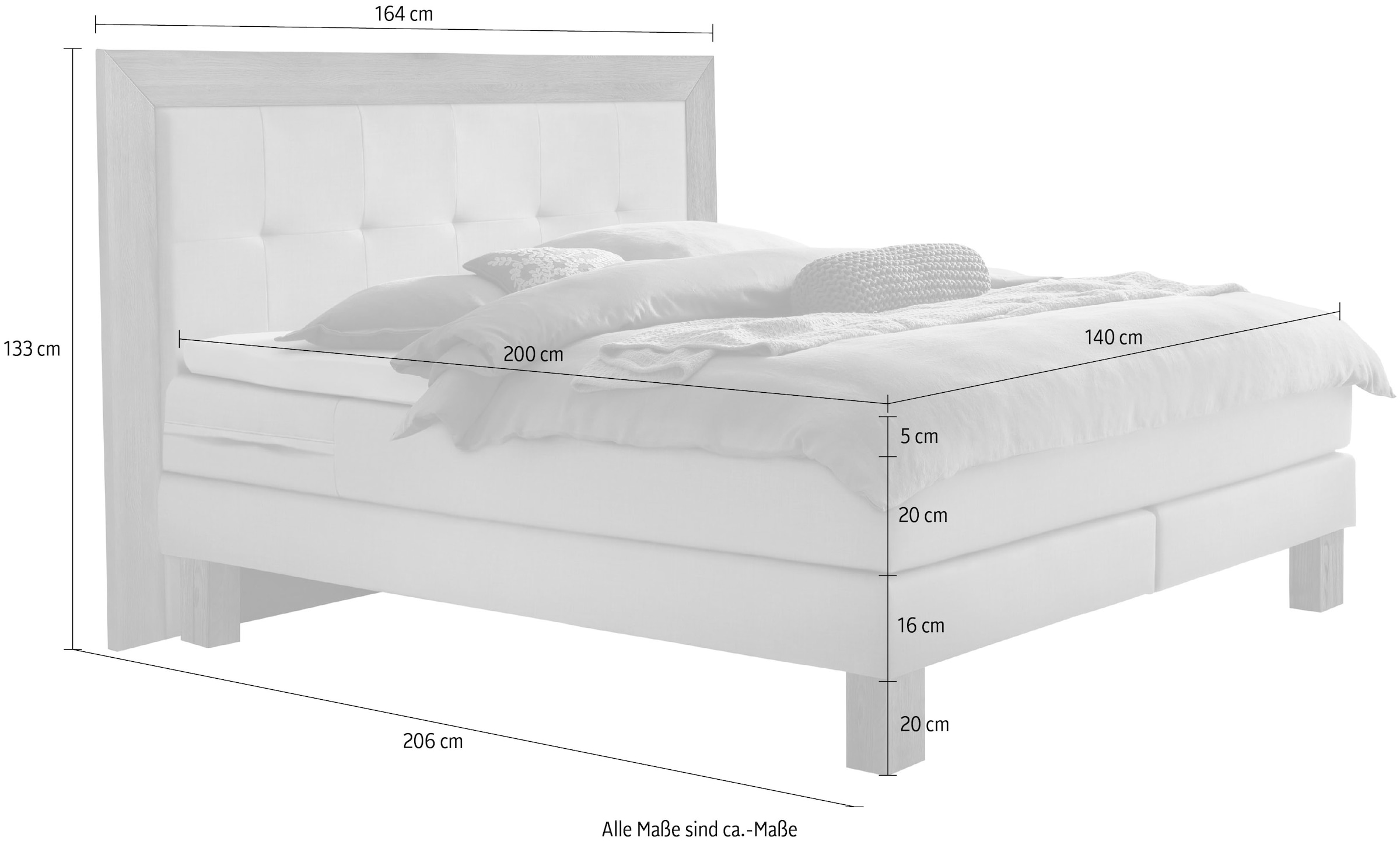 8. Bild von HASENA Boxspringbett »Rustico«, mit breitem Holzrahmen in gebürsteter Wildeiche