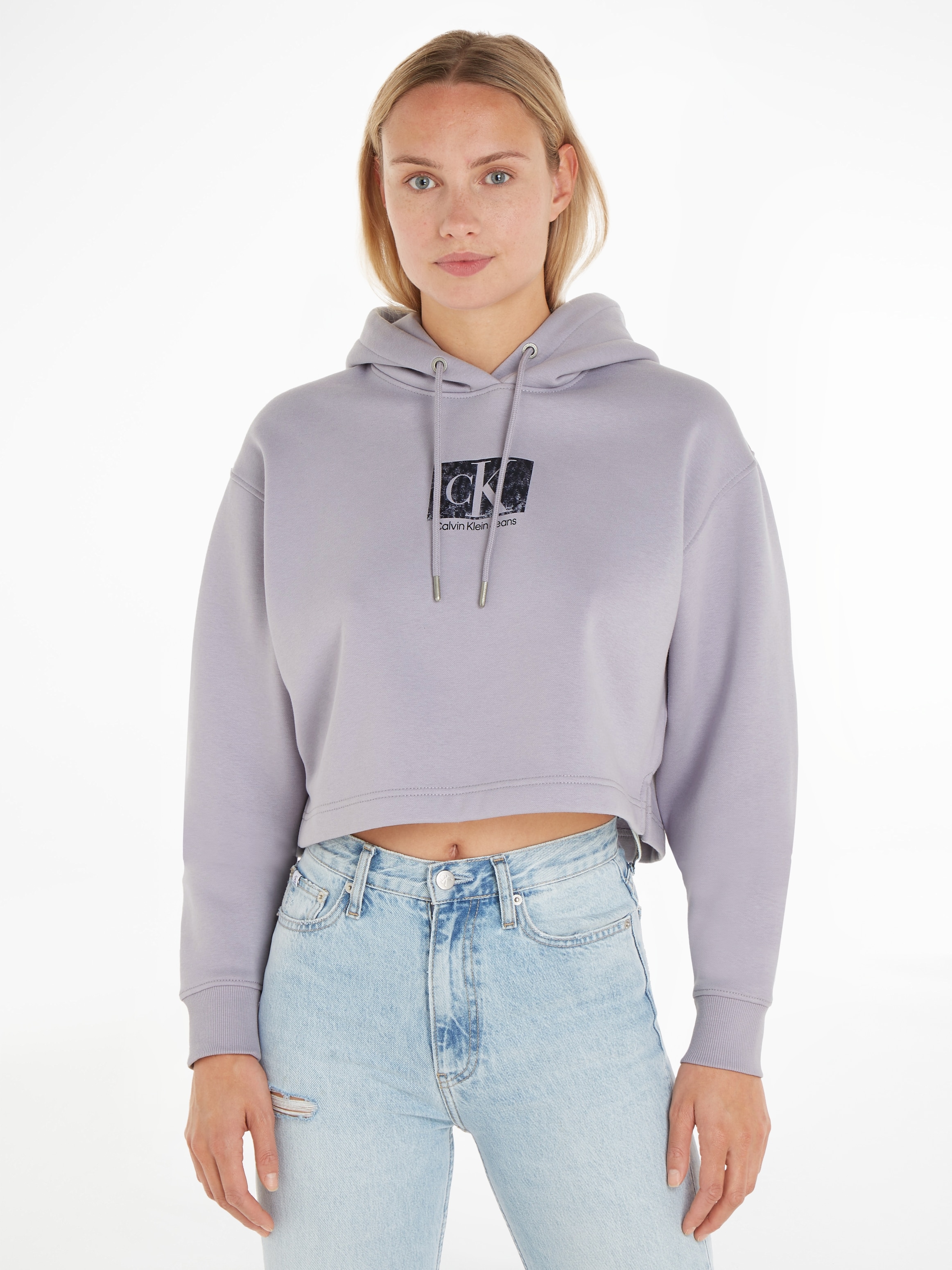 Calvin Klein Jeans Kapuzensweatshirt »PRINTED BOX CROPPED HOODIE«