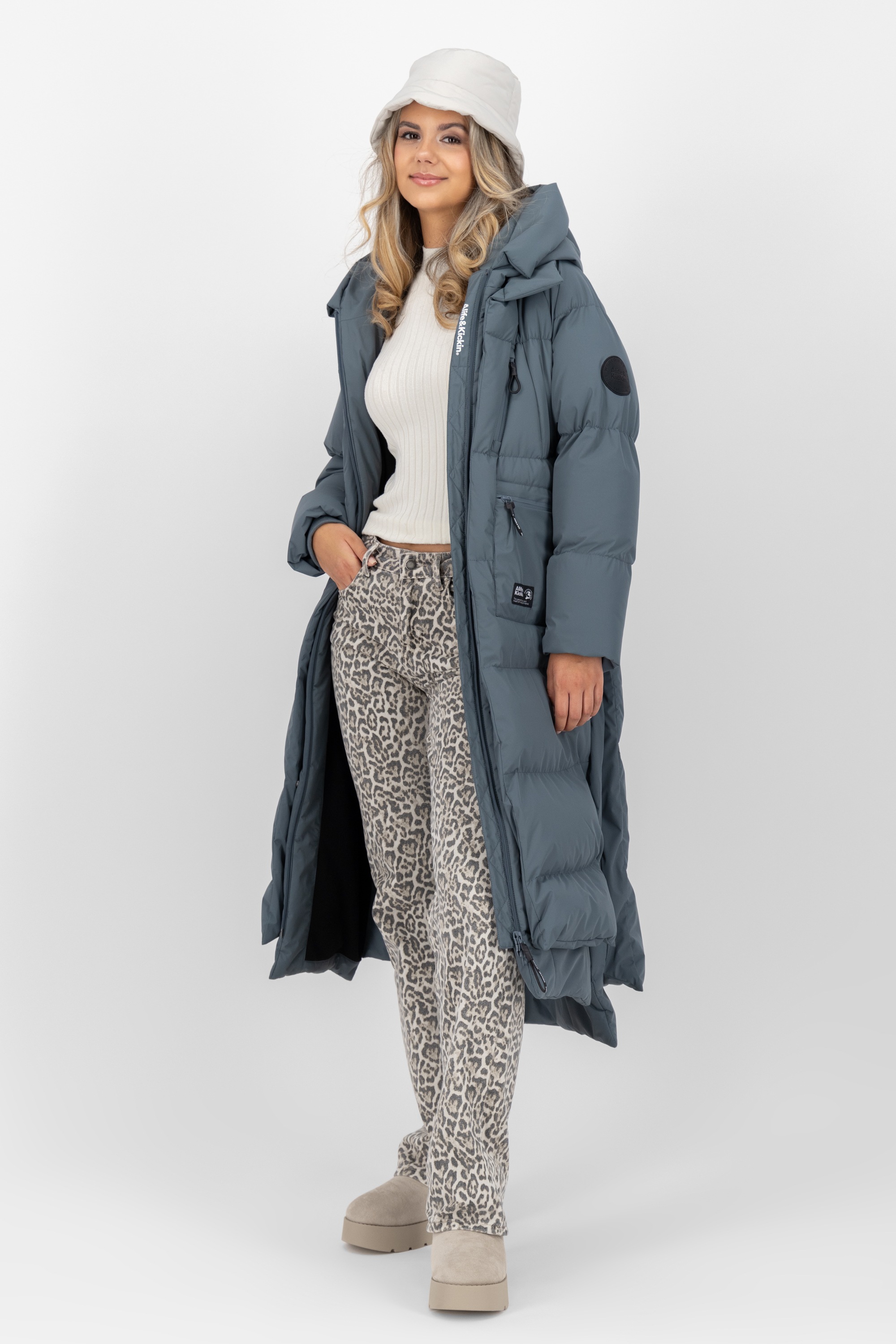 Alife & Kickin Winterjacke »Damen RihannaAK A«, mit Kapuze, Langer, warmer Wintermantel mit großer Kapuze und Fleece Innenfutter