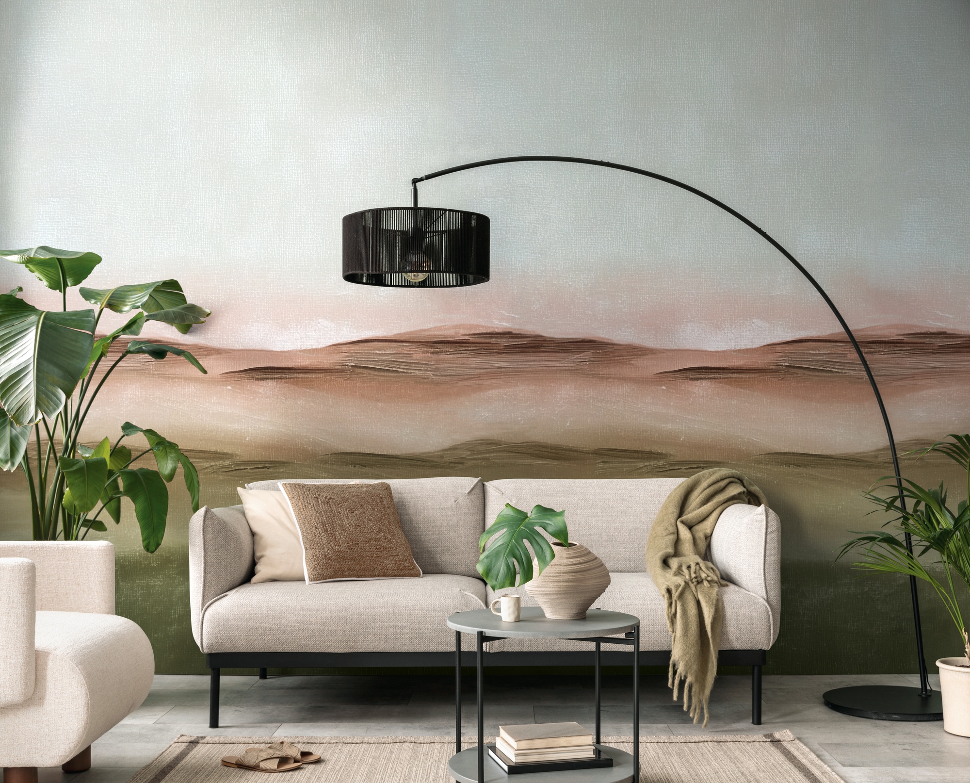 living walls Vliestapete »Vibes & Styles Alvaris – Horizon Layers Fototapete« Meer leicht strukturiert Aquarelllandschaft mit harmonischem Verlauf und ruhiger Tiefenwirkung