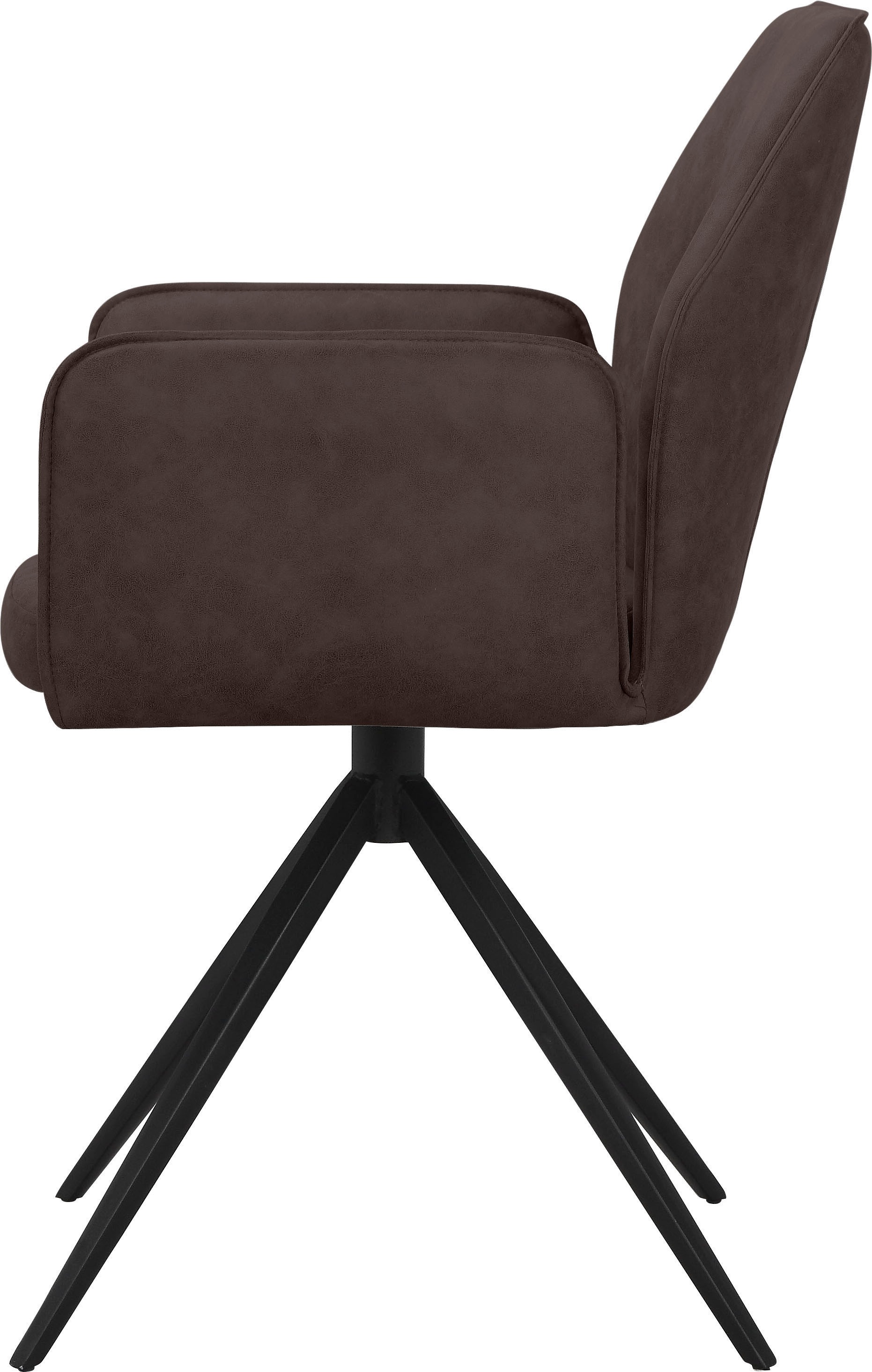 PLACES OF STYLE Esszimmerstuhl »Ozias« () Sitz und Rücken gepolstert, Gestell aus Metall schwarz, Sitzhöhe 50 cm, 2er Set