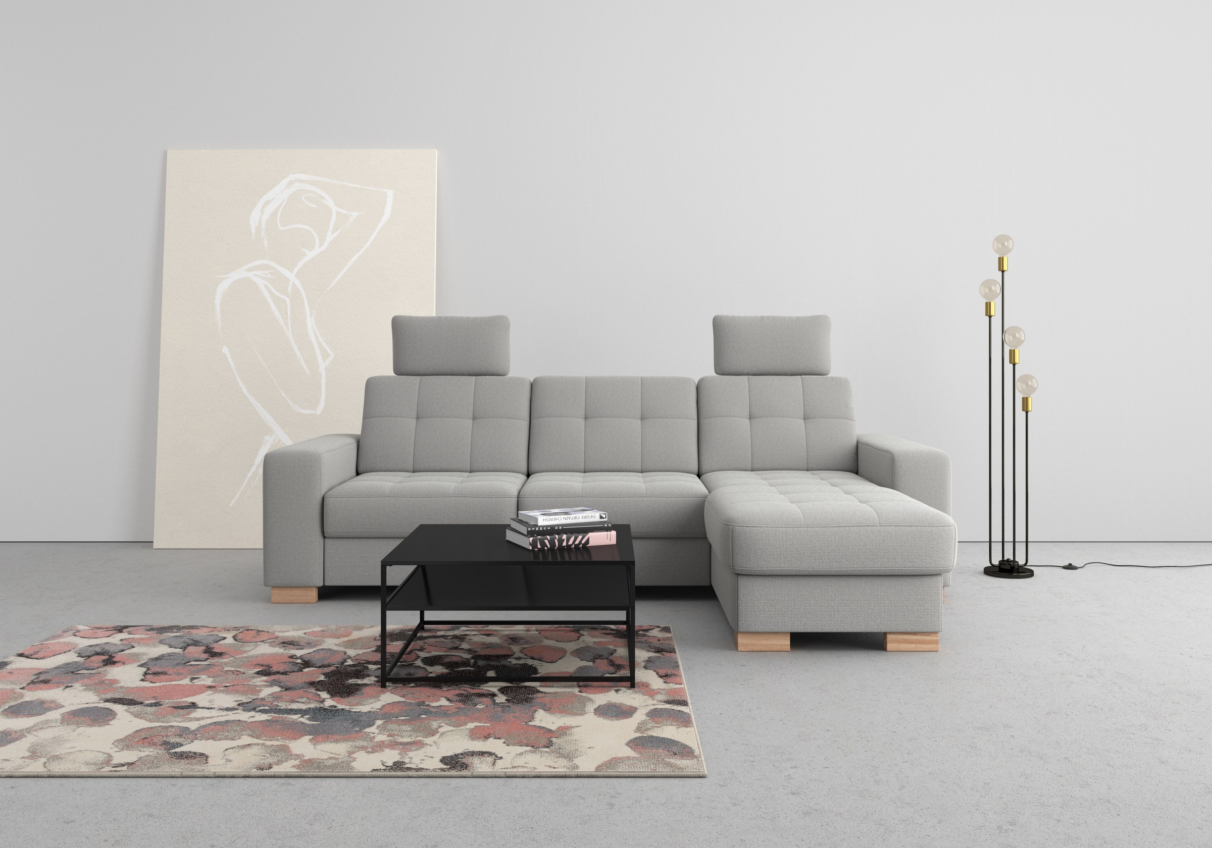 sit&more Ecksofa »Quincy L-Form« wahlweise mit Bettfunktion und Bettkasten günstig online kaufen