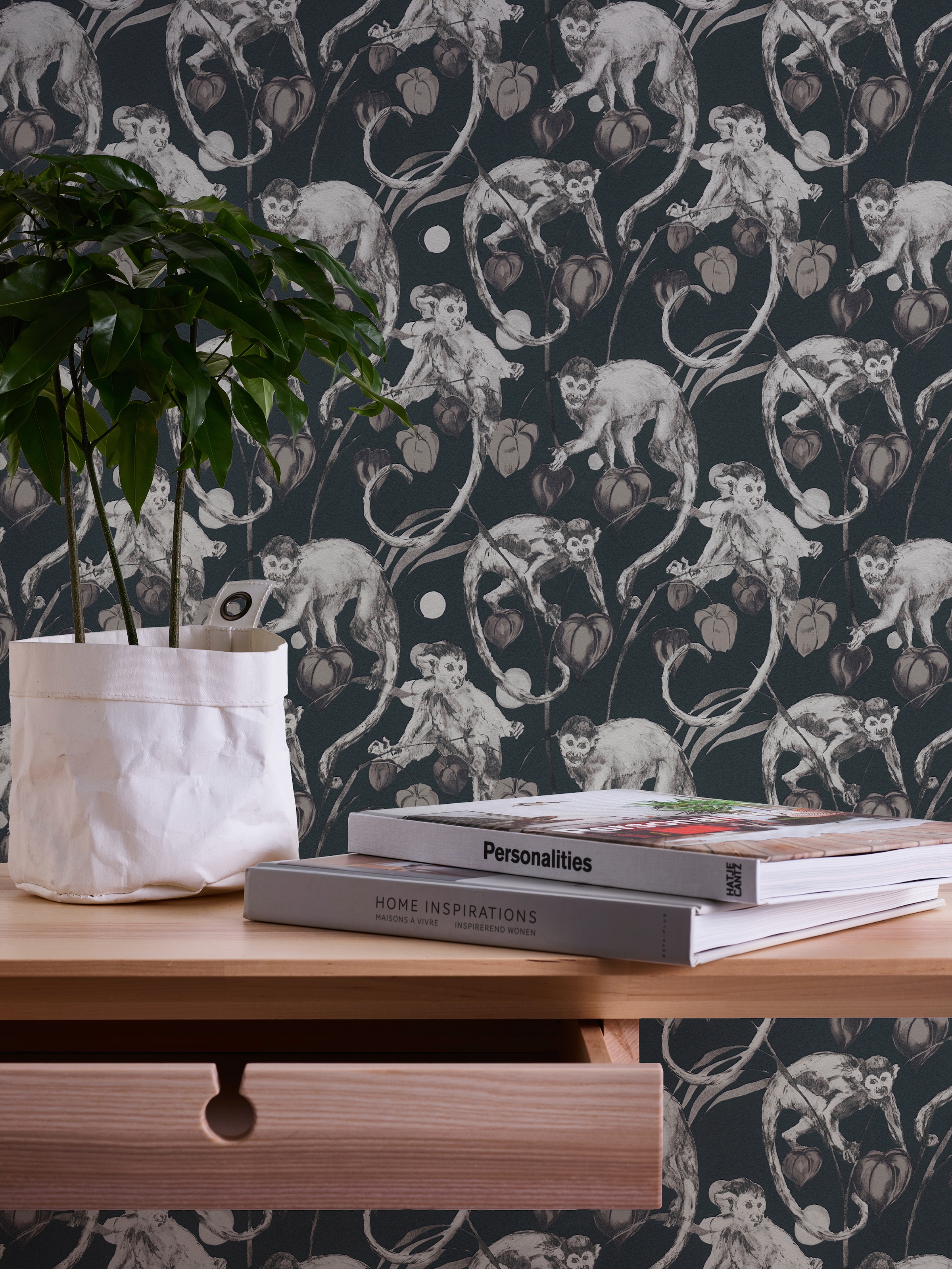 METROPOLIS BY MICHALSKY LIVING Vliestapete »Change is good, Mad Monkeys«, floral-botanisch-tropisch, Designertapete Tapete Dschungel Tapeten Wohnzimmer Schlafzimmer Küche