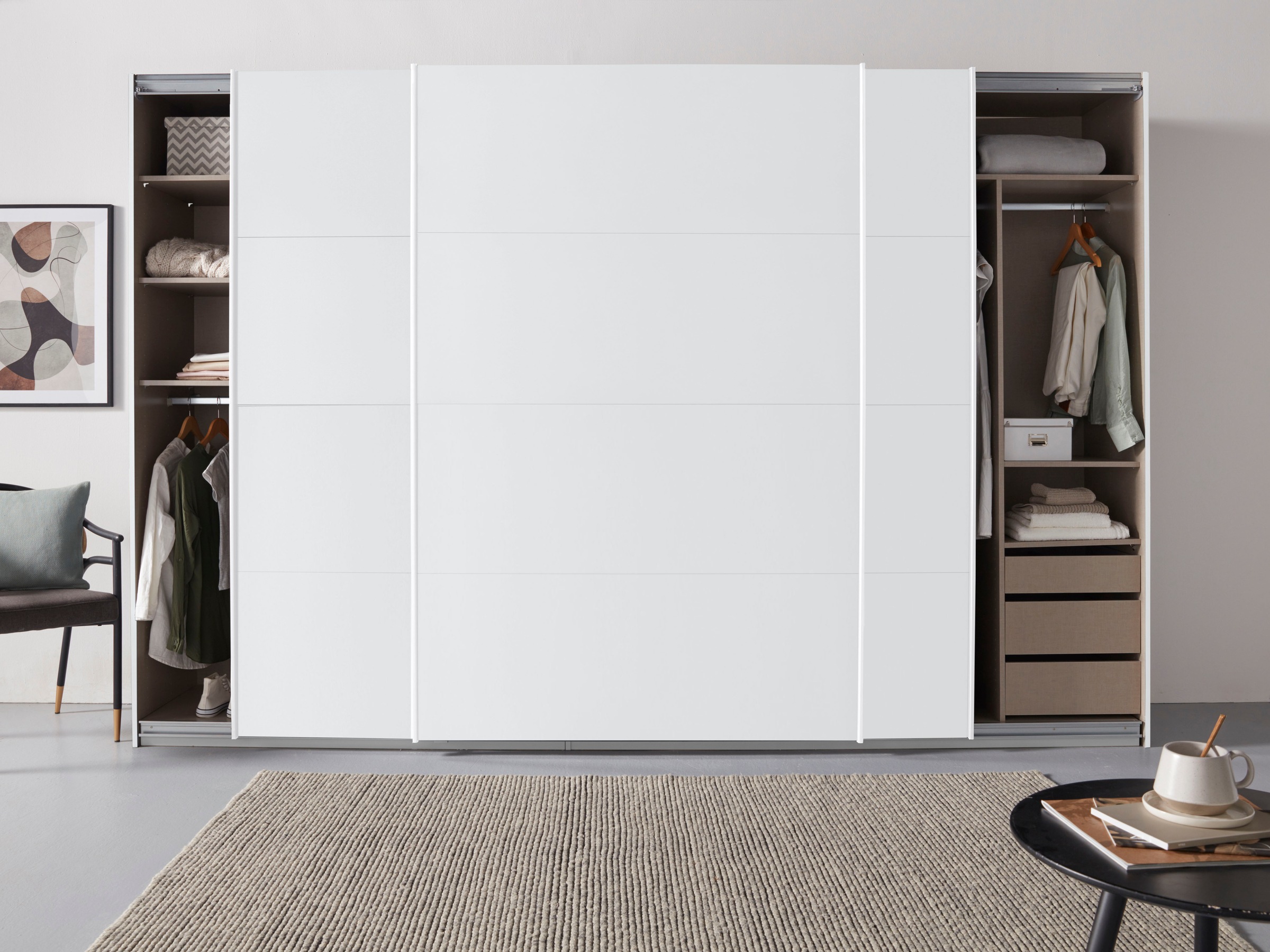 rauch Schwebetürenschrank »Kleiderschrank Schrank Garderobe TOPSELLER OTELI inkl. Inneneinteilung«, mit 3 Innenschubladen sowie zusätzlichen Einlegeböden MADE IN GERMANY