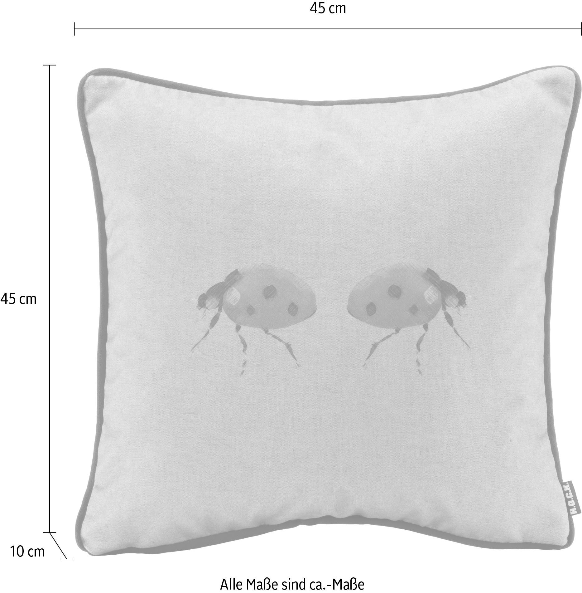 H.O.C.K. Dekokissen »Marienkäfer«, changierender Samt, Kissenhülle mit Füll günstig online kaufen