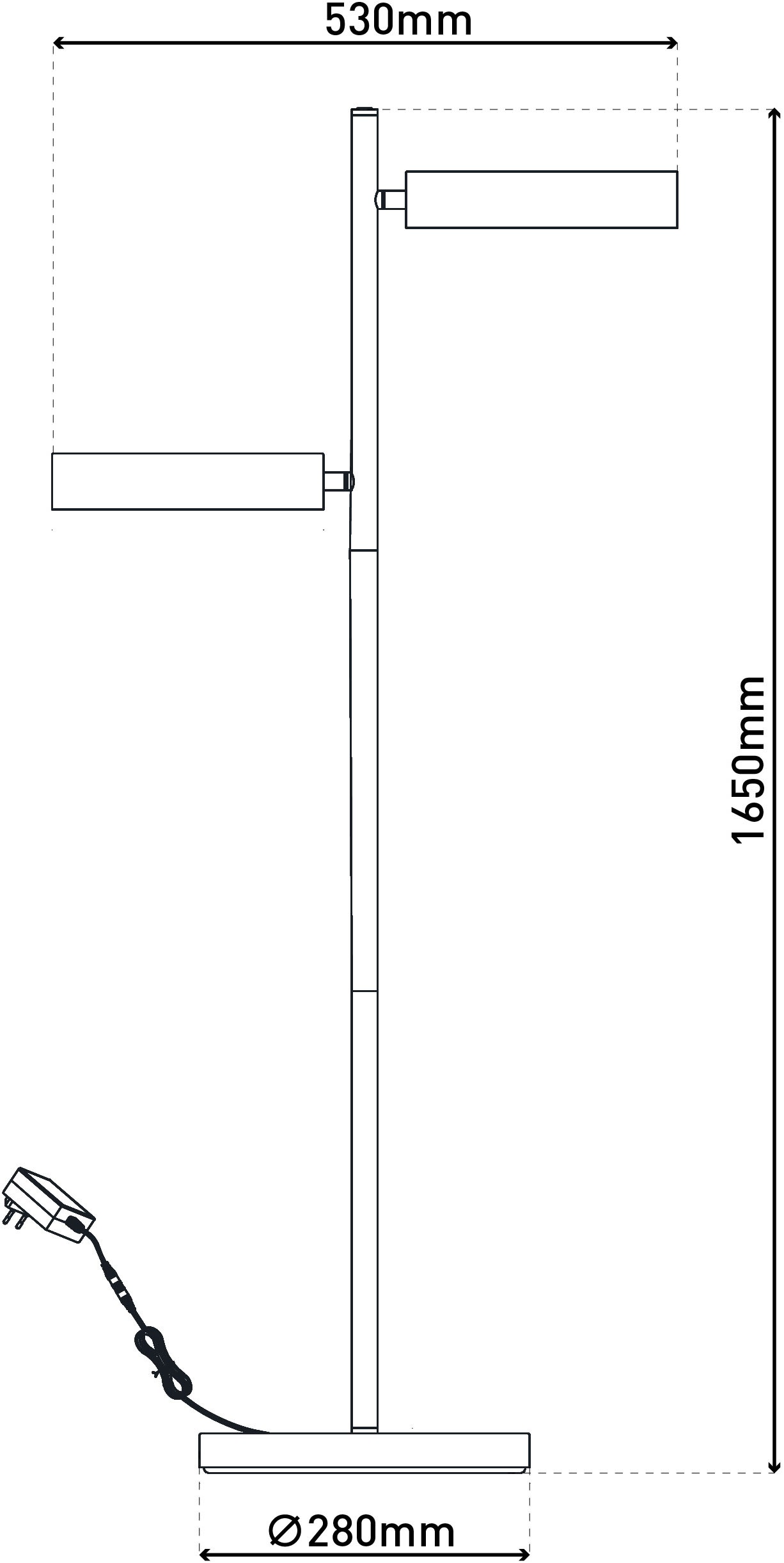 näve LED Stehlampe »Tessa«, 2 flammig, Leuchtmittel LED-Modul | LED wechselbar, stufenlos dimmbar per Tastschalter, CCT-Funktion, Zuleitung ca. 180cm