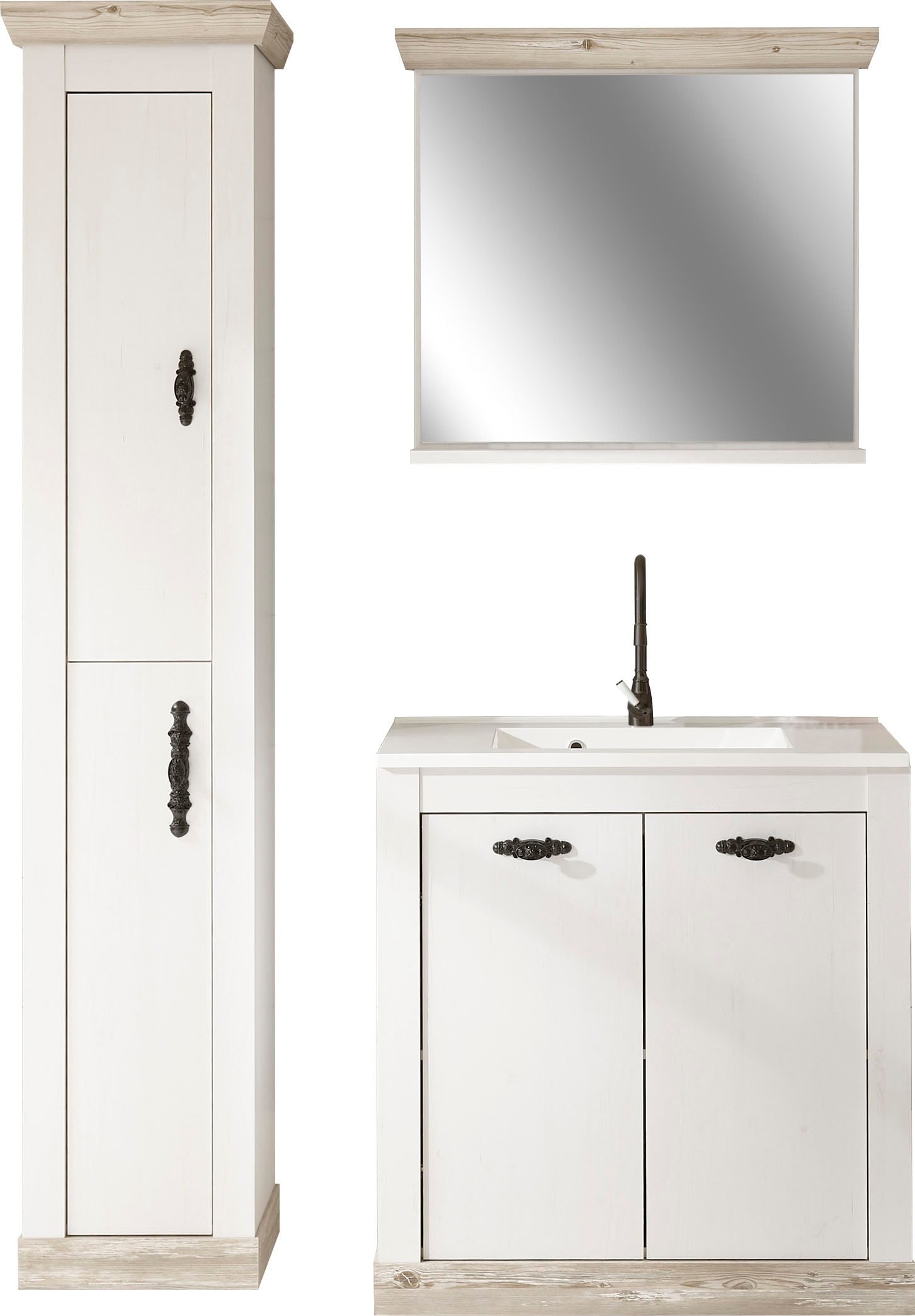 Home affaire Badmöbel-Set »Florenz, Bad im Landhausstil, 3-teiliges Badezim günstig online kaufen