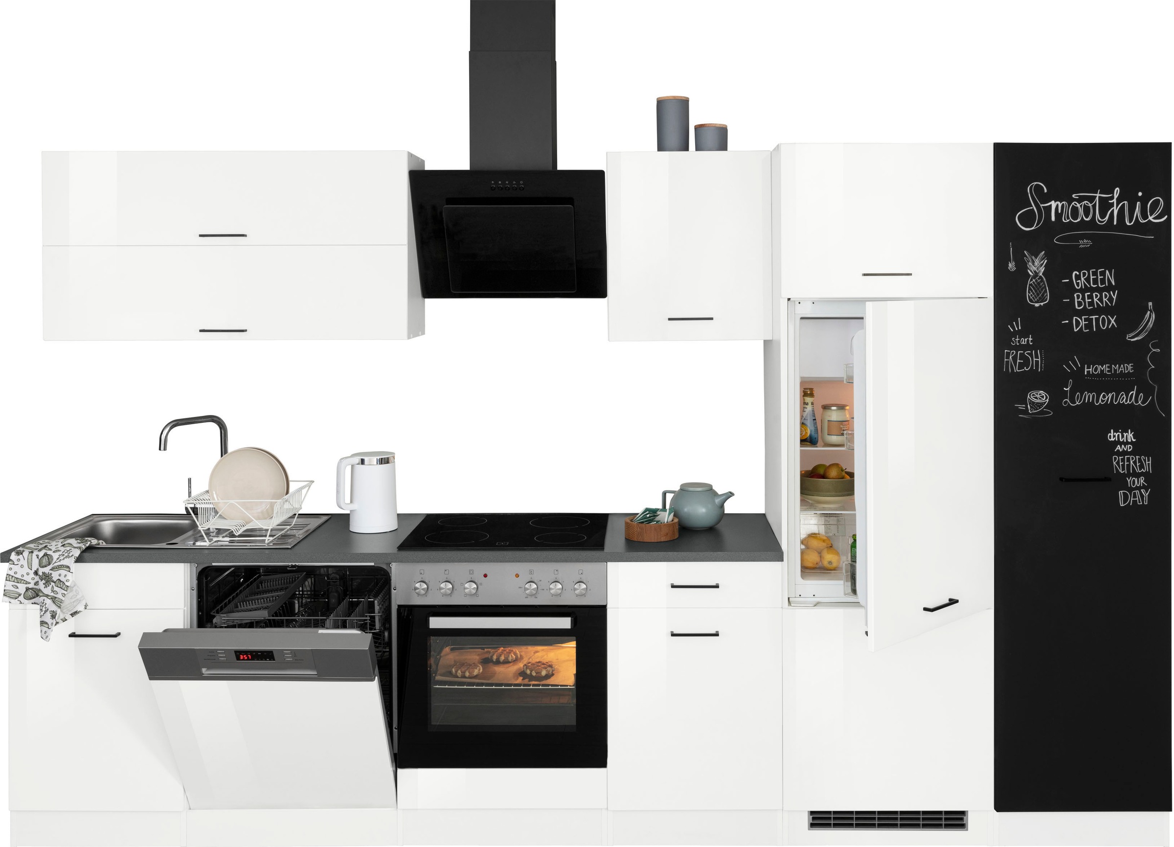 KOCHSTATION Küchenzeile »KS-Trier«, mit E-Geräten, Breite 330 cm