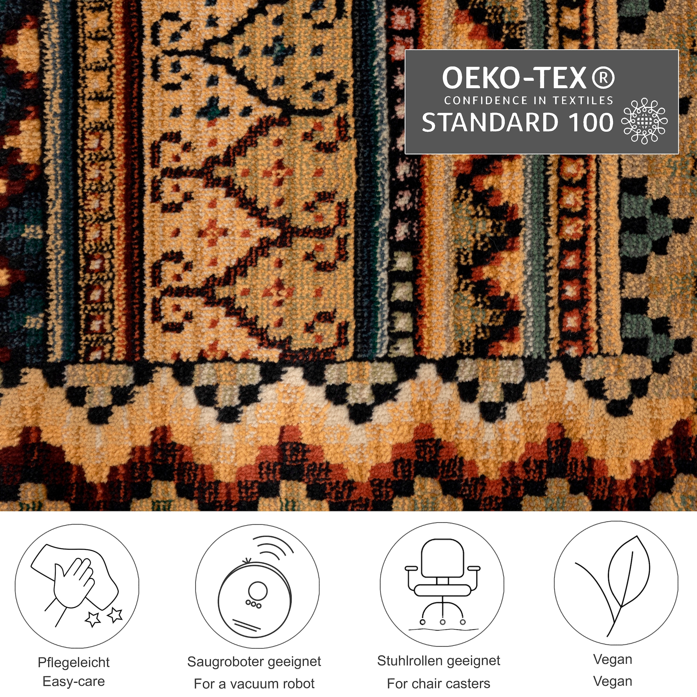 THEKO Teppich »Gabiro 416«, rechteckig, 10 mm Höhe, Kurzflor, Orient Optik, Wohnzimmer